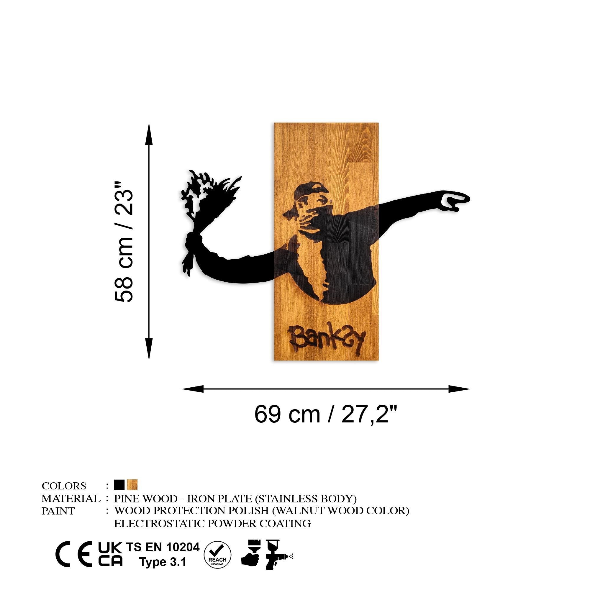 MA-445 Ahşap Metal Duvar Tablosu | ByLamp