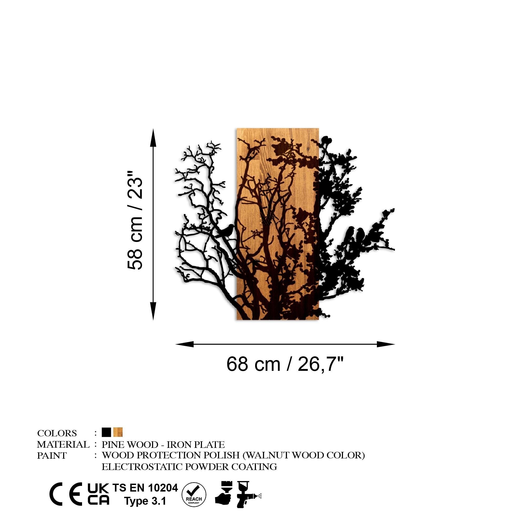 MA-453 Ahşap Metal Duvar Tablosu | ByLamp