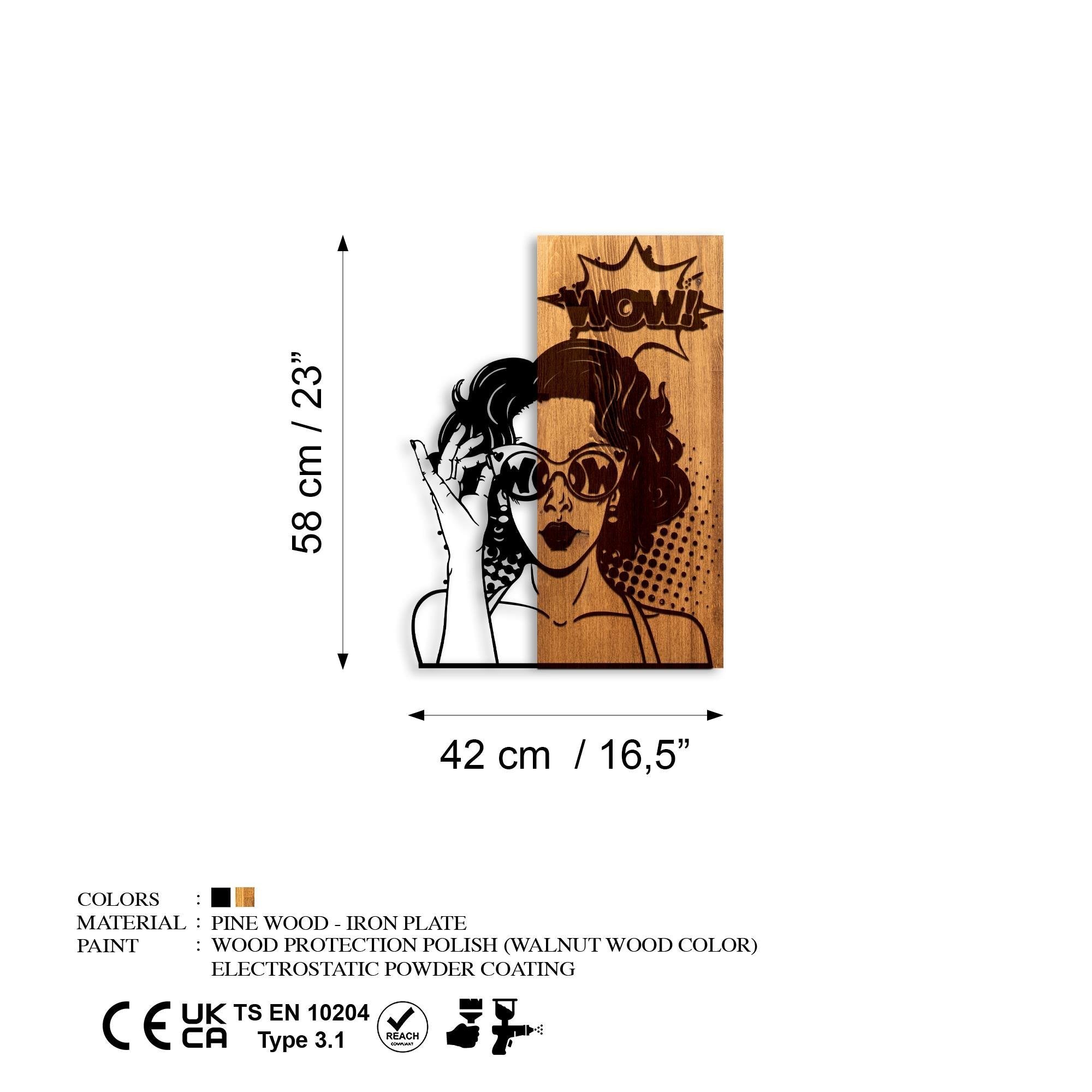 MA-466 Ahşap Metal Duvar Tablosu | ByLamp