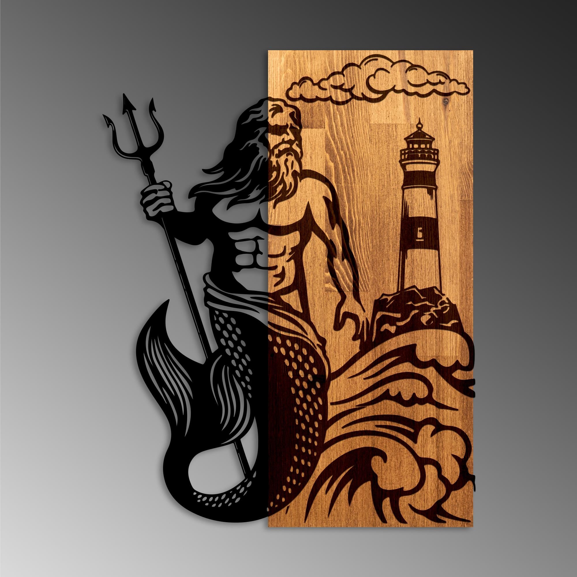 MA-467 Ahşap Metal Duvar Tablosu | ByLamp