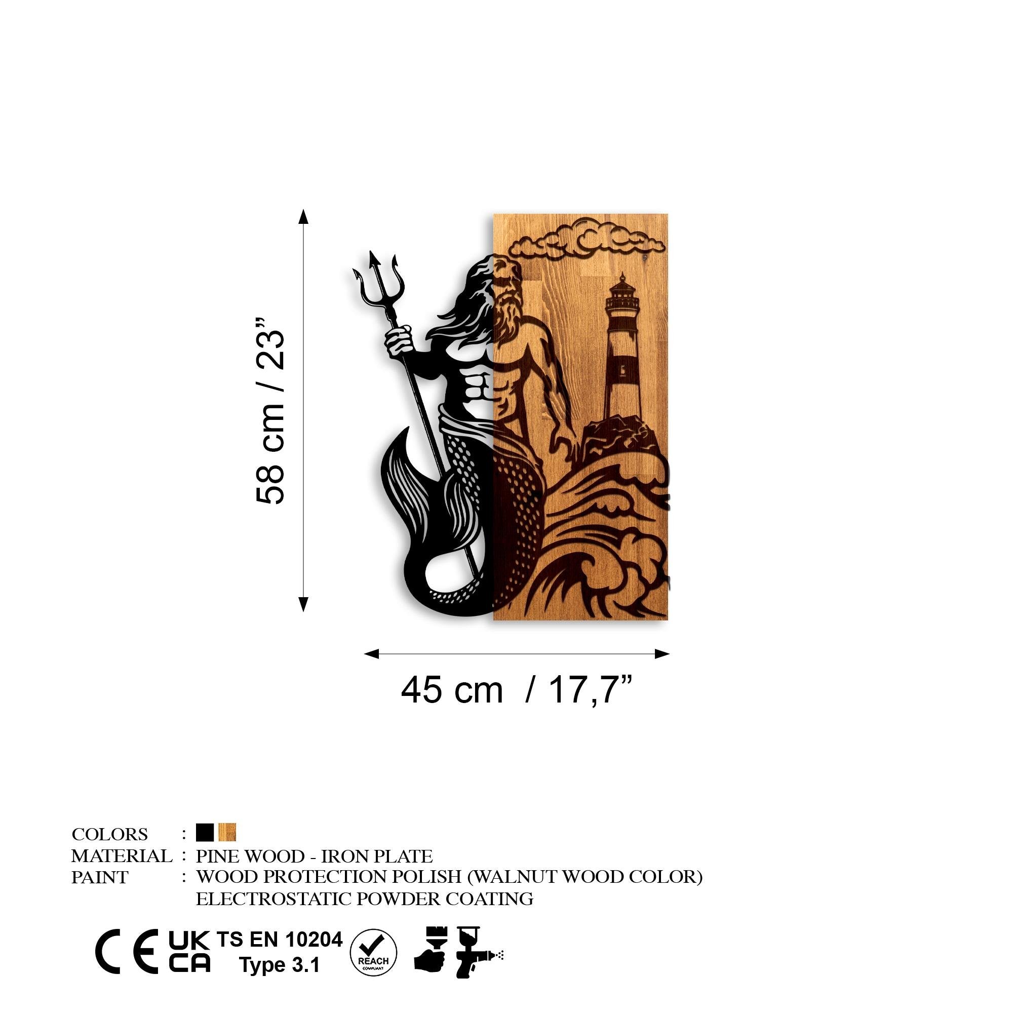 MA-467 Ahşap Metal Duvar Tablosu | ByLamp