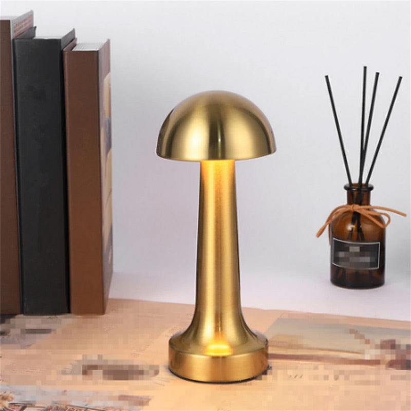 Mushroom Figured Gold Color Touch Table Lamp