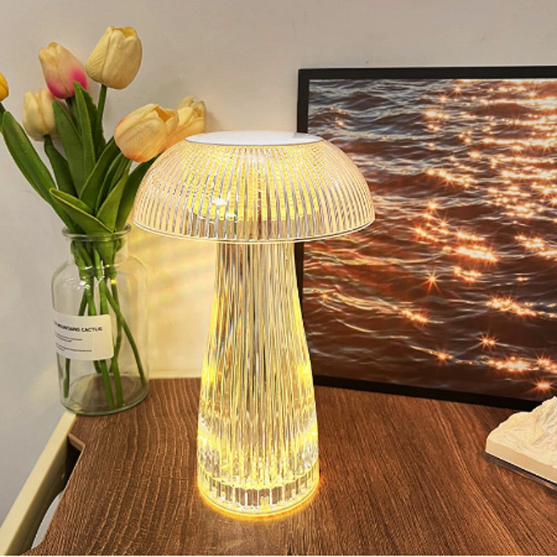 Mushroom Figured Crystal Table Lamp