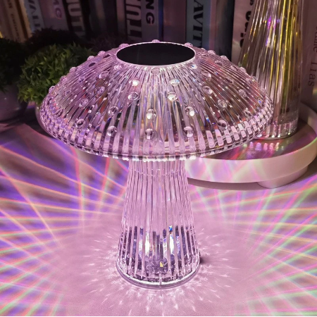 Mushroom and Water Drop Figured Crystal Table Lamp