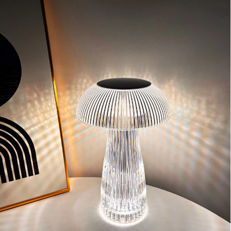 Mushroom Figured Crystal Table Lamp