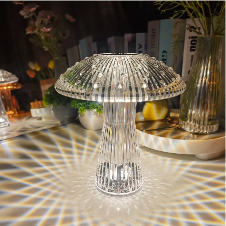 Mushroom and Water Drop Figured Crystal Table Lamp