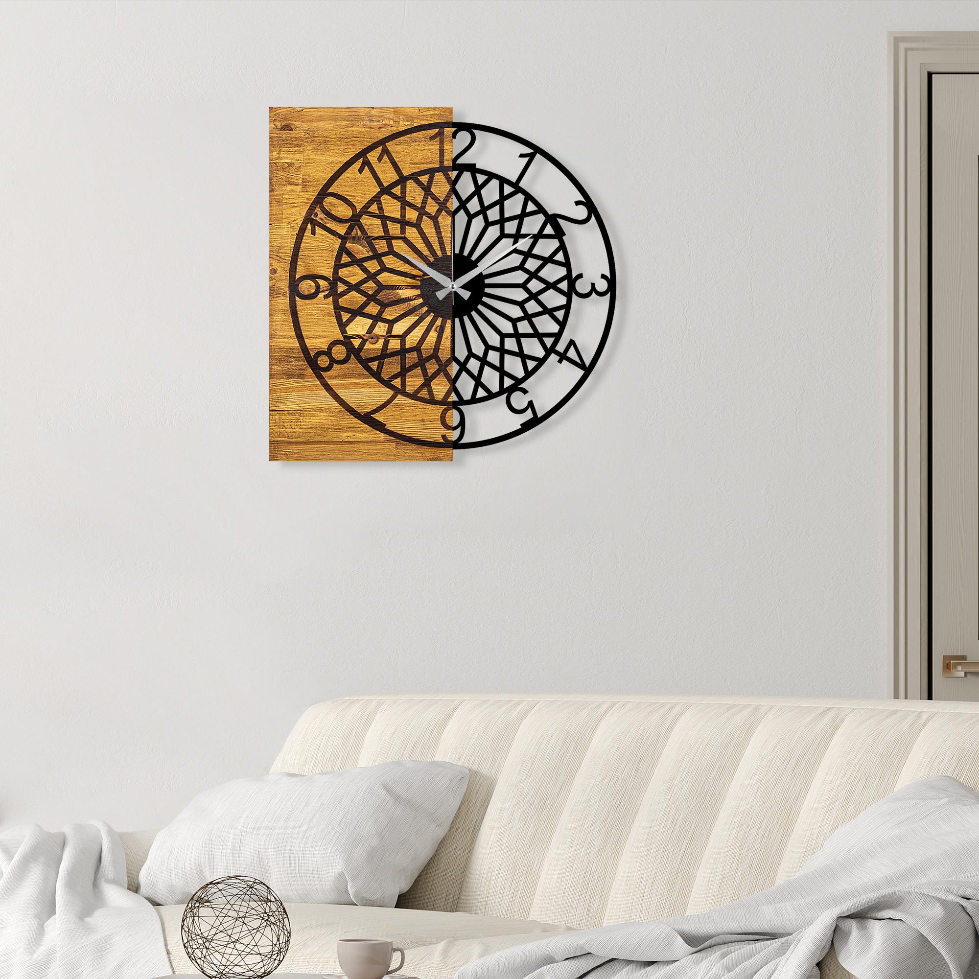 MAS-006 Dekoratif Ahşap Metal Duvar Saati | ByLamp