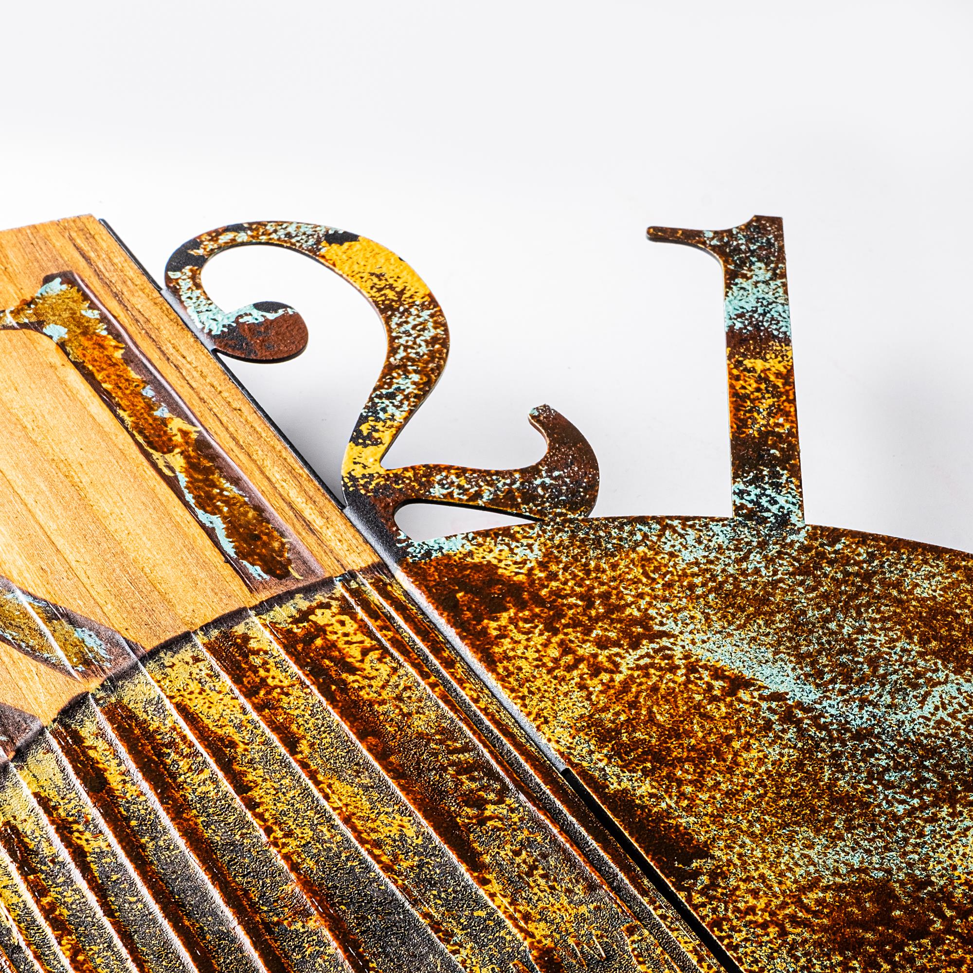 MAS-007-A Dekoratif Ahşap Metal Duvar Saati | ByLamp