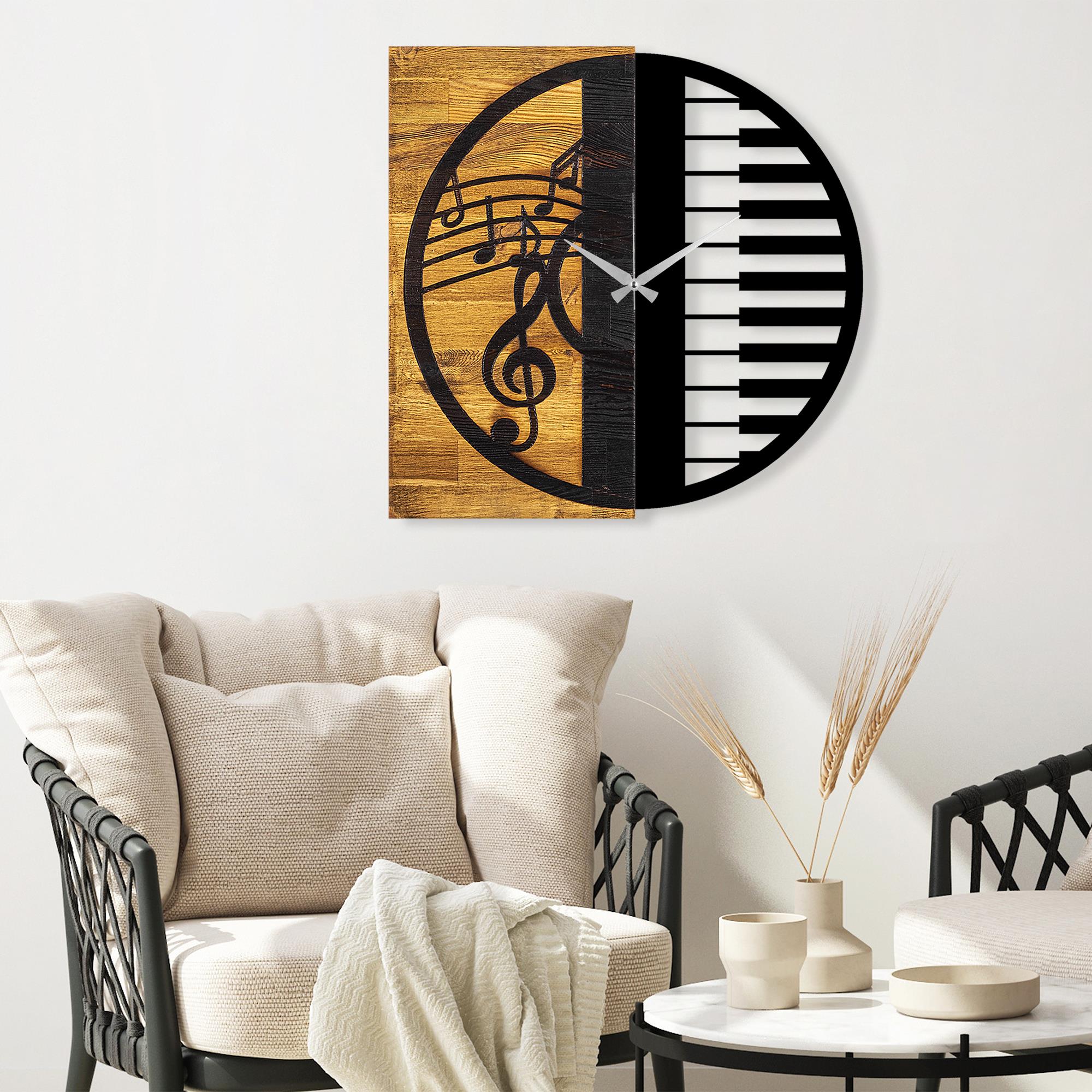 MAS-011 Dekoratif Ahşap Metal Duvar Saati | ByLamp