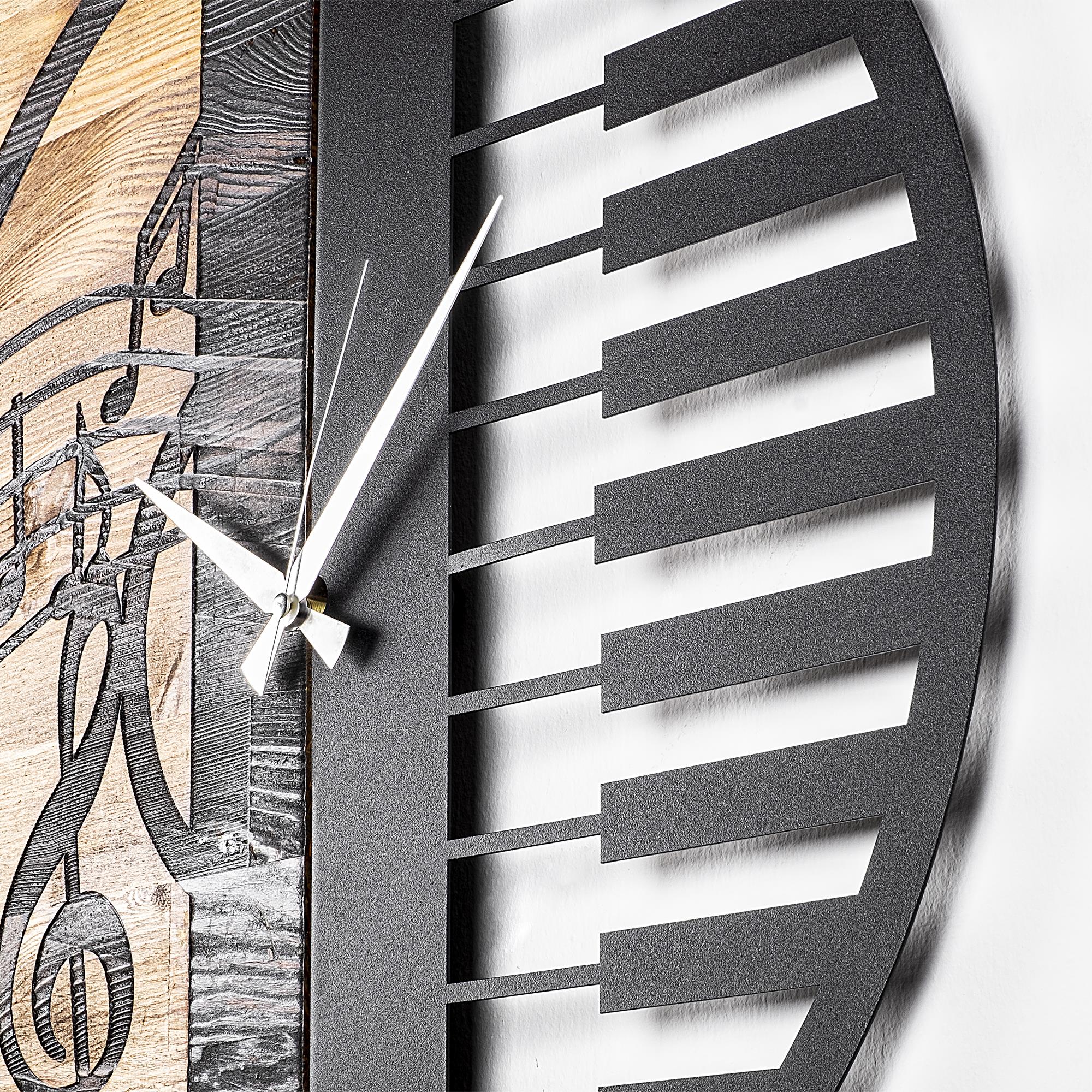 MAS-011 Dekoratif Ahşap Metal Duvar Saati | ByLamp