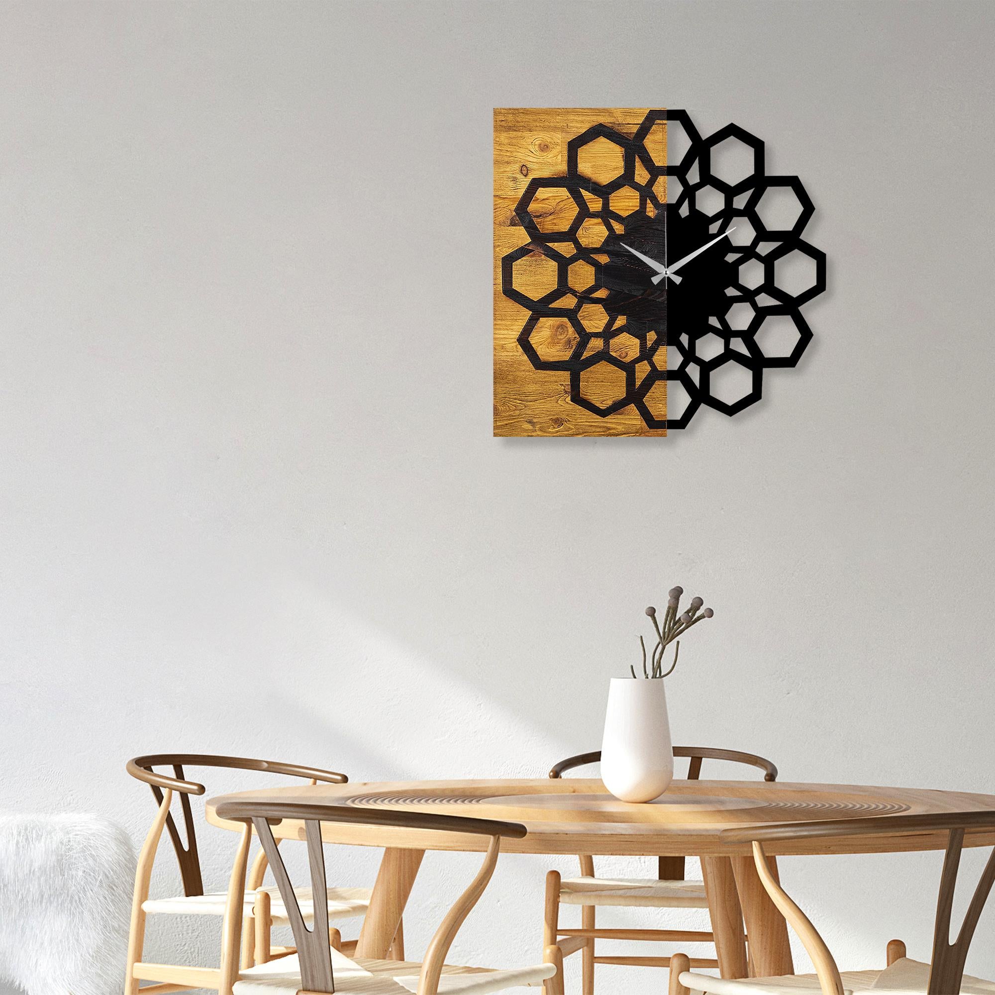 MAS-030 Dekoratif Ahşap Metal Duvar Saati | ByLamp