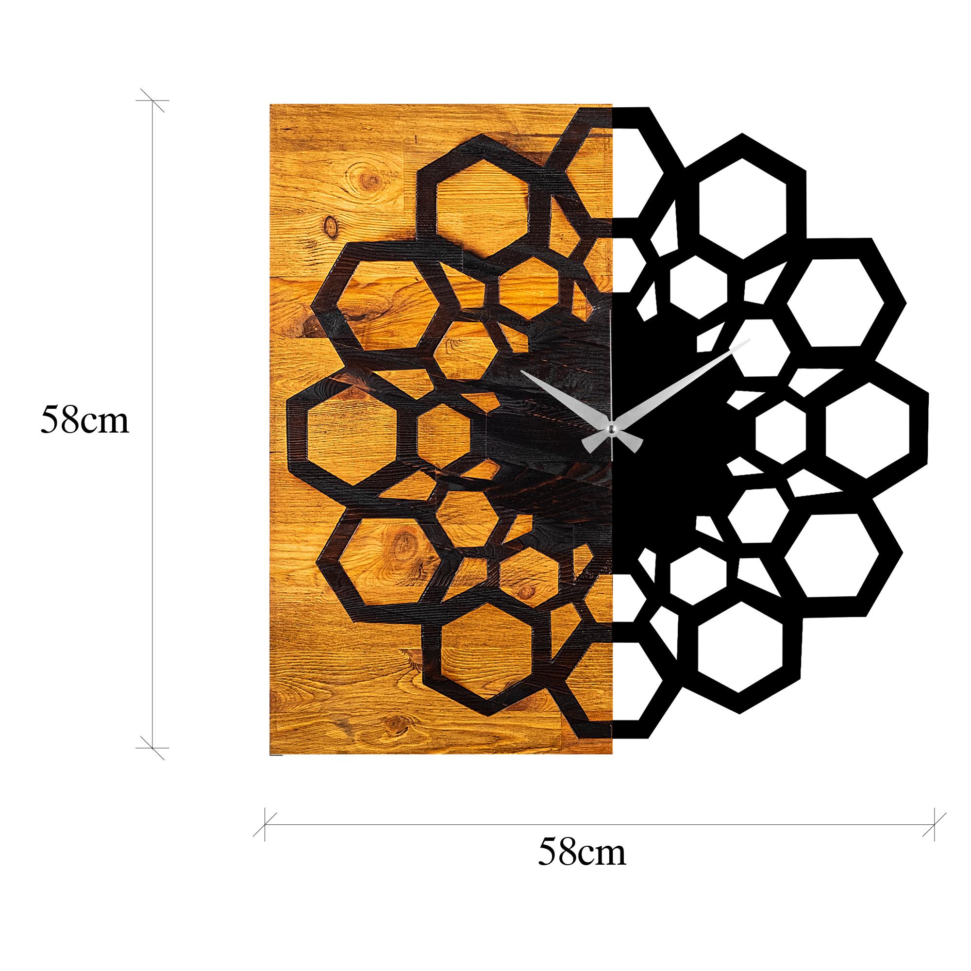 MAS-030 Dekoratif Ahşap Metal Duvar Saati | ByLamp