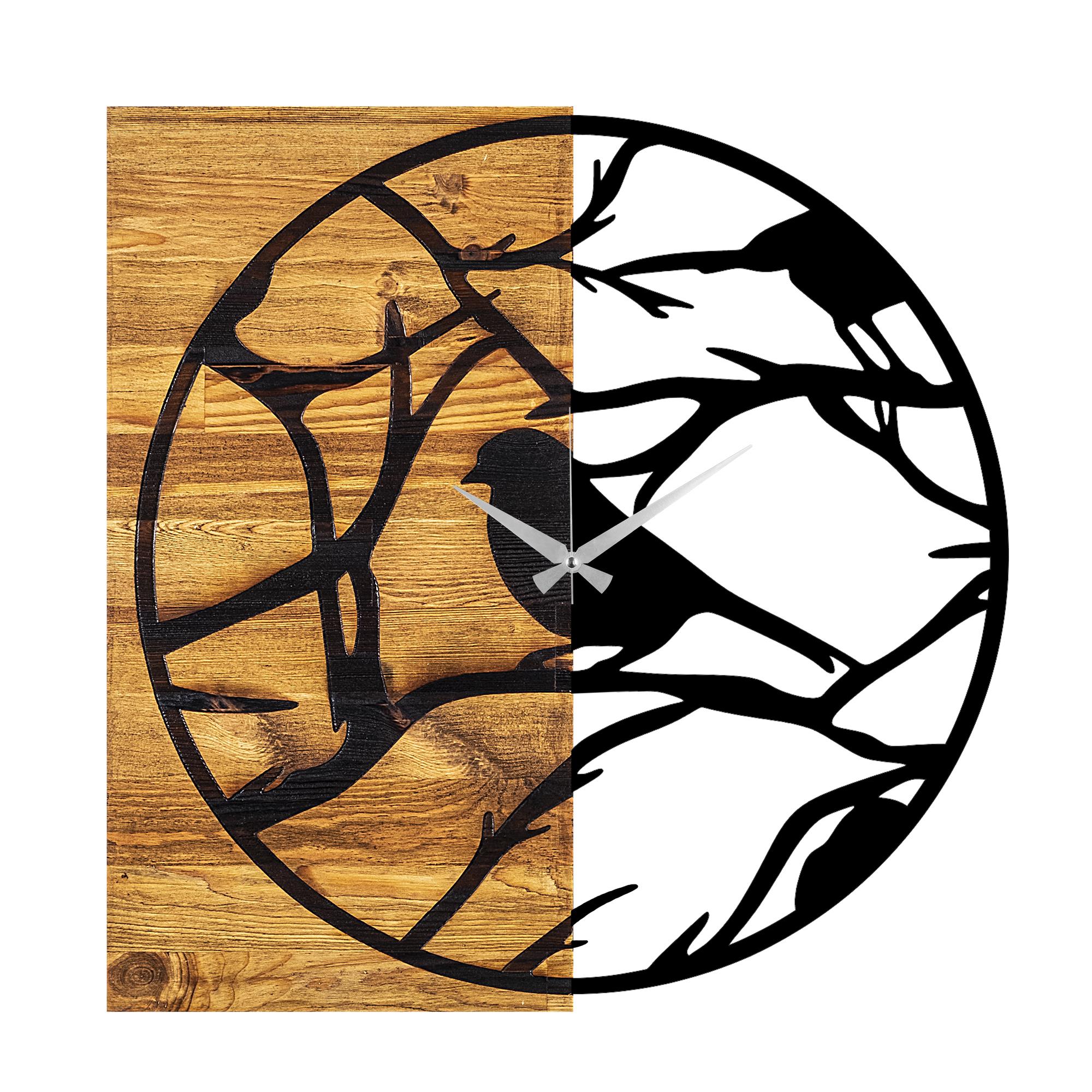 MAS-035 Dekoratif Ahşap Metal Duvar Saati | ByLamp