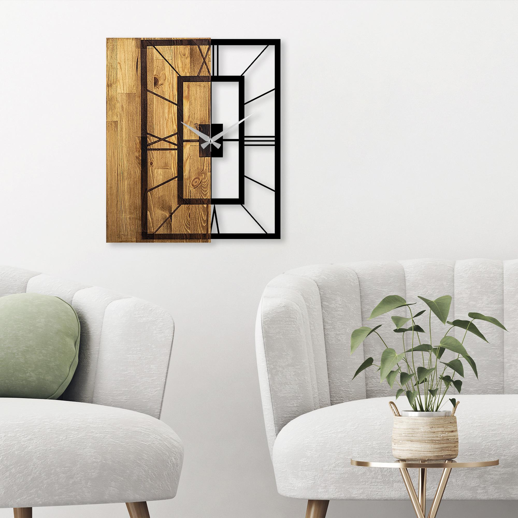 MAS-037 Dekoratif Ahşap Metal Duvar Saati | ByLamp