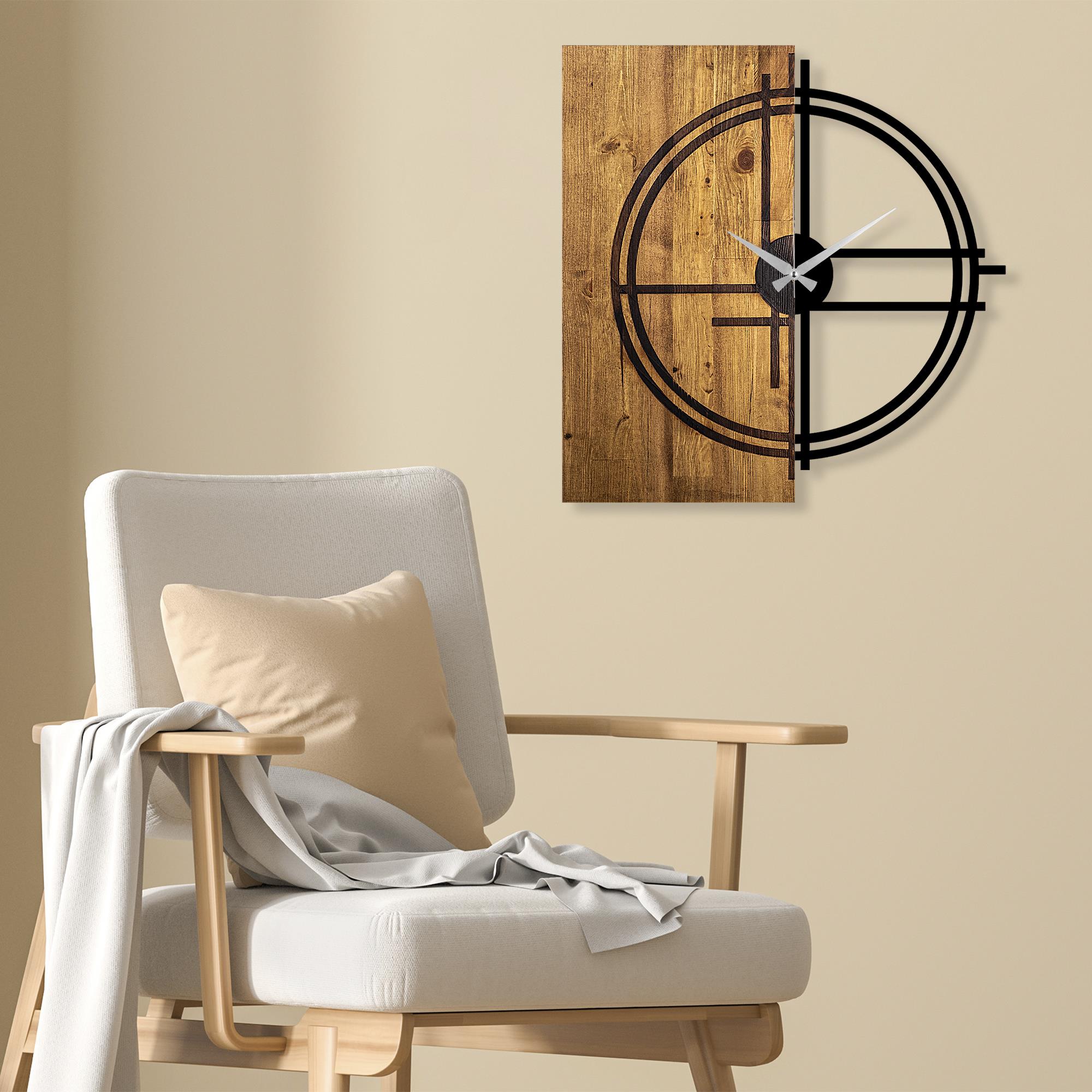 MAS-038 Dekoratif Ahşap Metal Duvar Saati | ByLamp