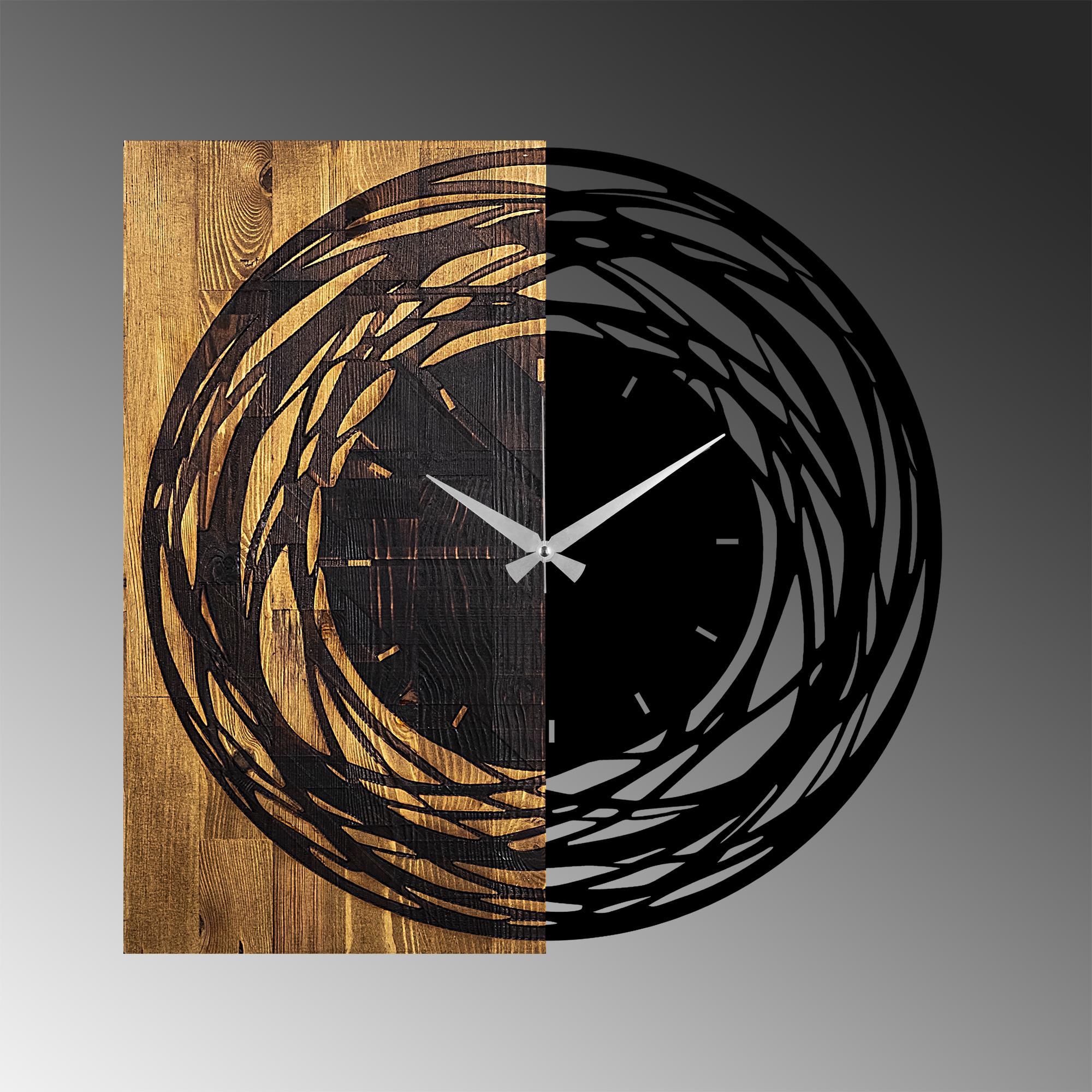 MAS-039 Dekoratif Ahşap Metal Duvar Saati | ByLamp