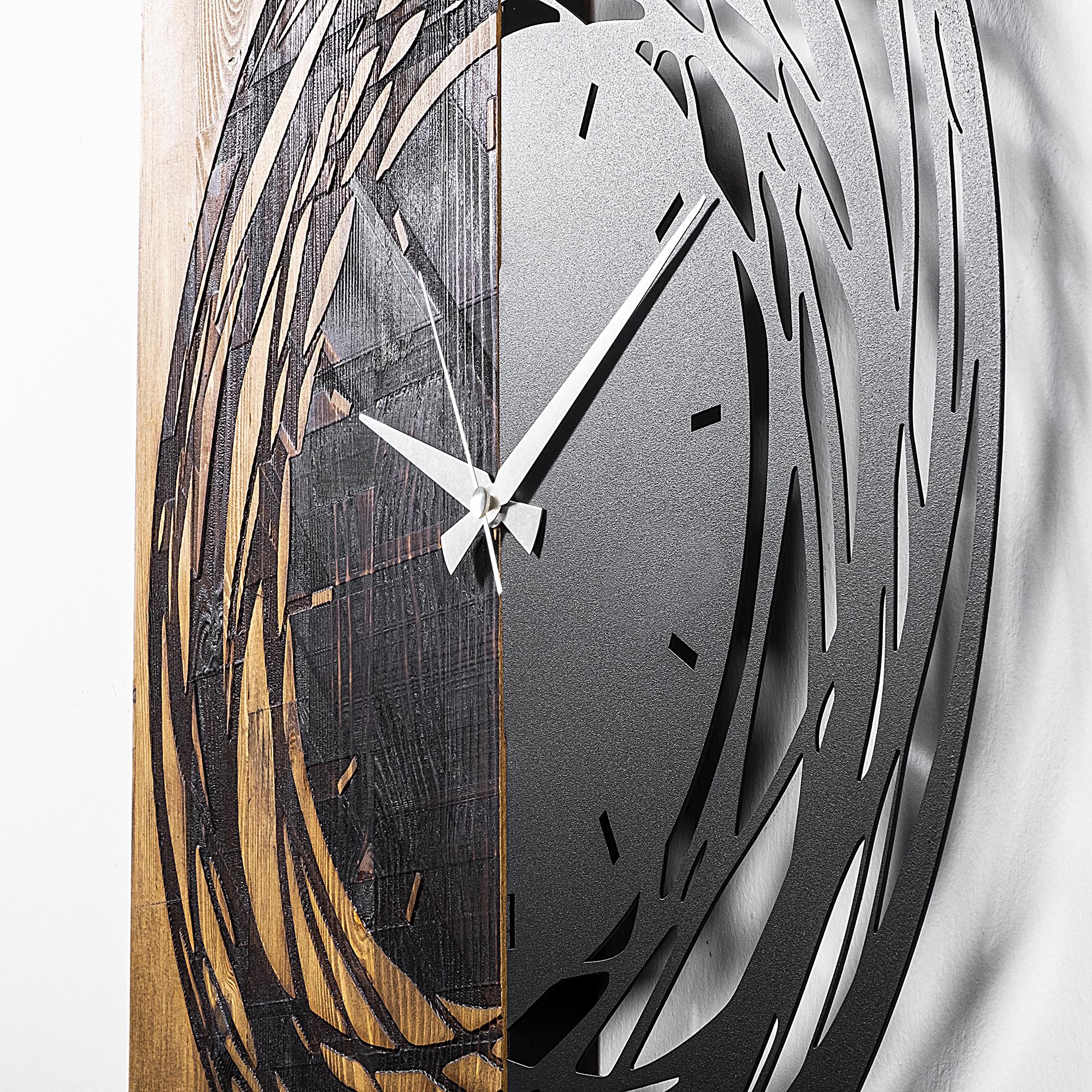 MAS-039 Dekoratif Ahşap Metal Duvar Saati | ByLamp
