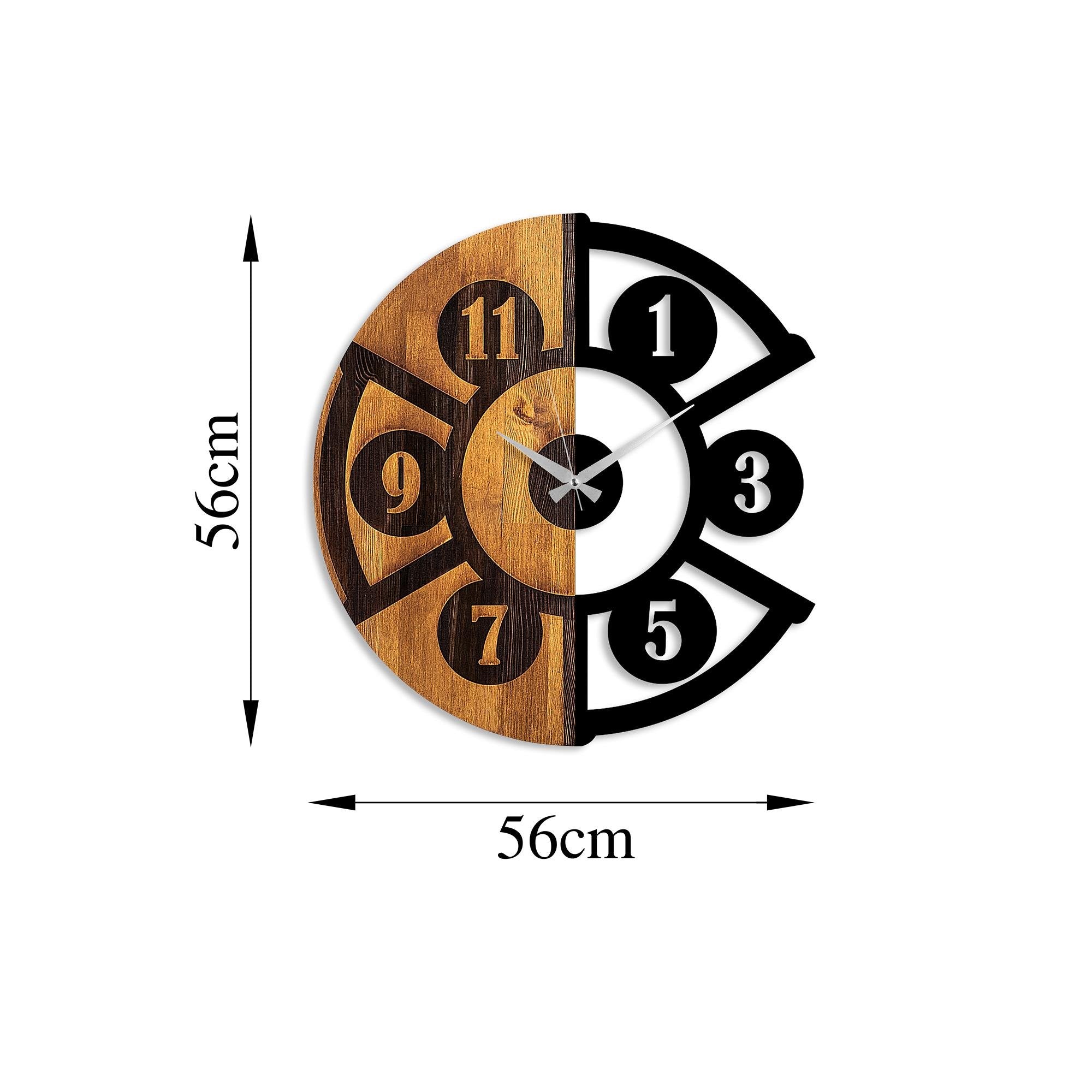 MAS-045 Dekoratif Ahşap Metal Duvar Saati | ByLamp