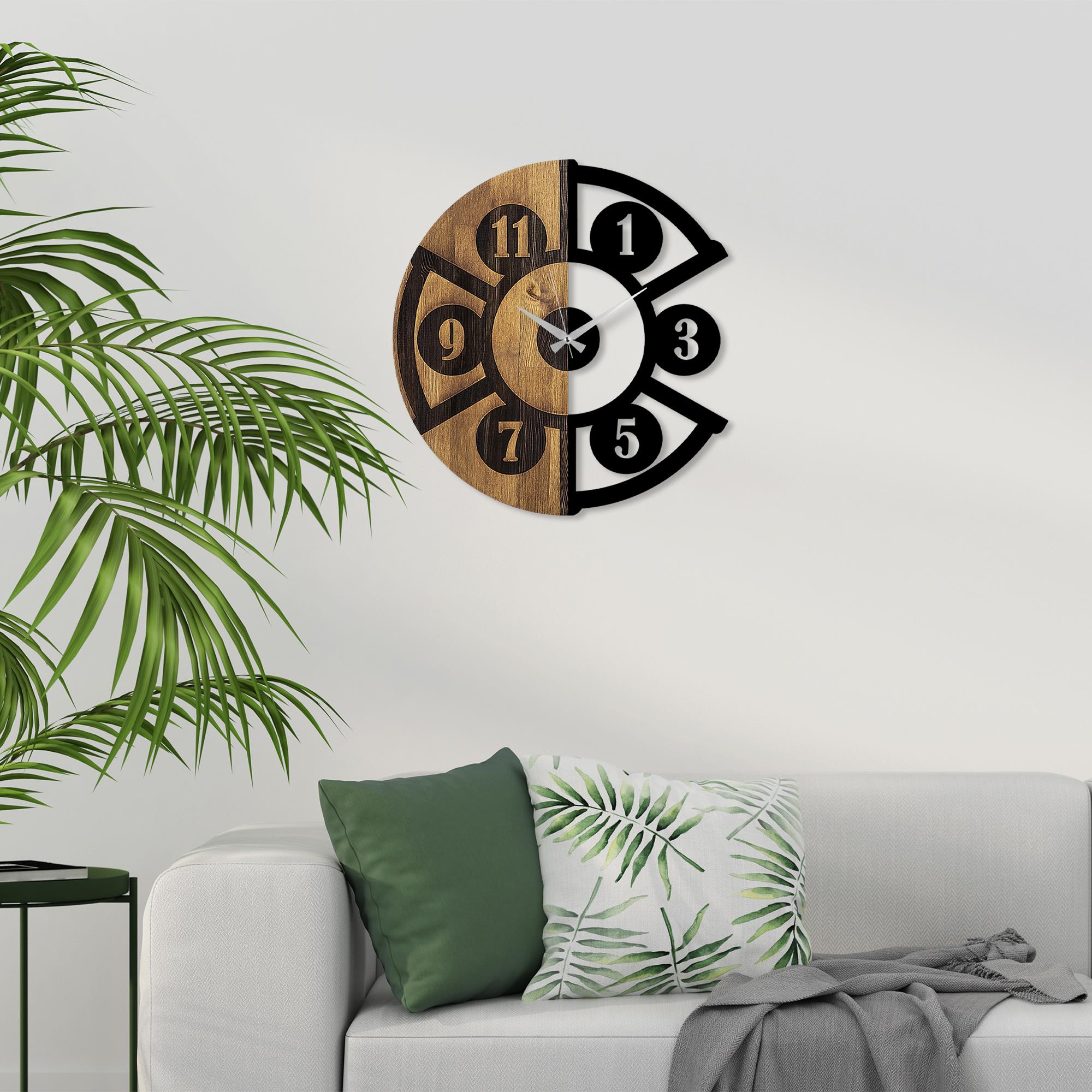 MAS-045 Dekoratif Ahşap Metal Duvar Saati | ByLamp