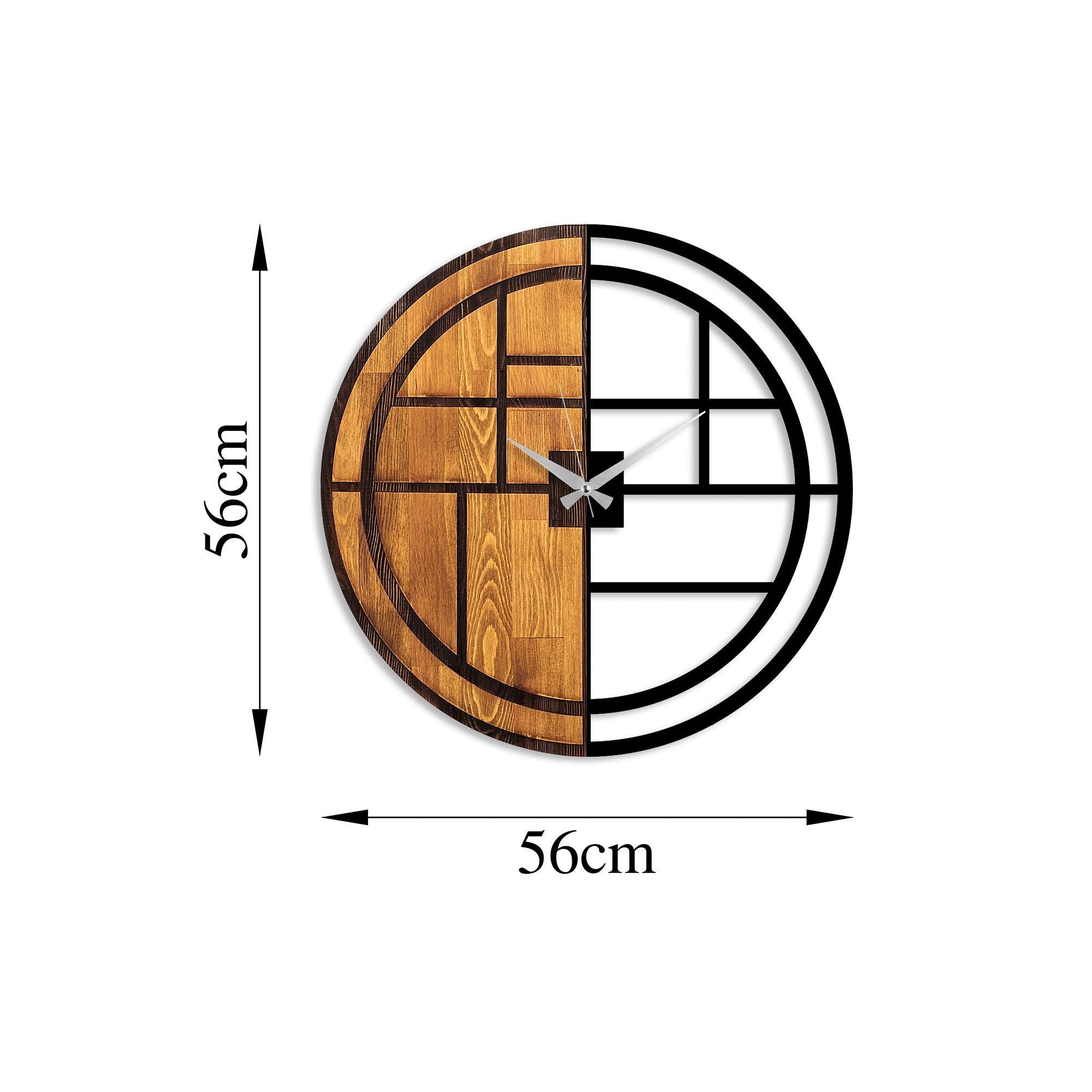 MAS-047 Dekoratif Ahşap Metal Duvar Saati | ByLamp