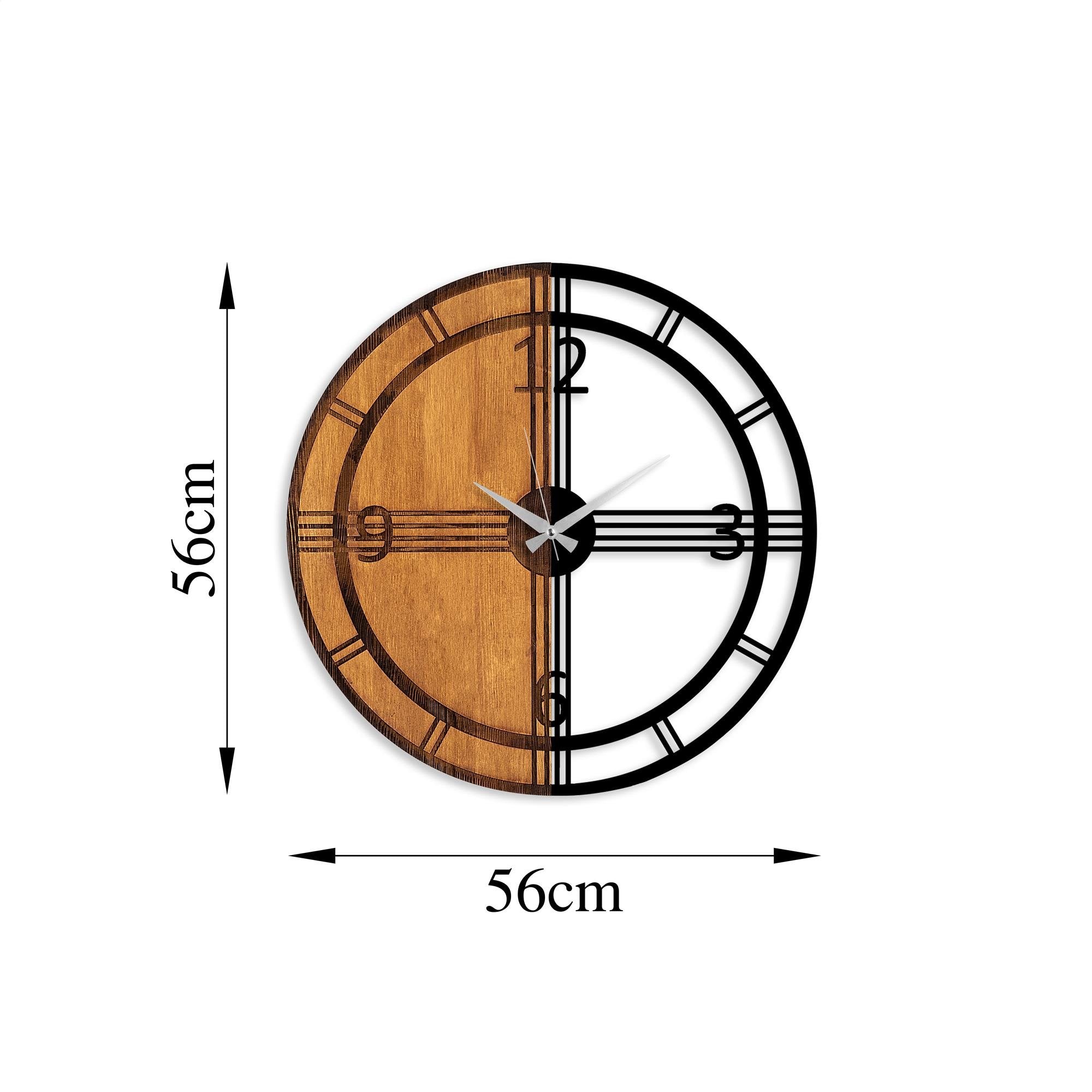 MAS-050 Dekoratif Ahşap Metal Duvar Saati | ByLamp