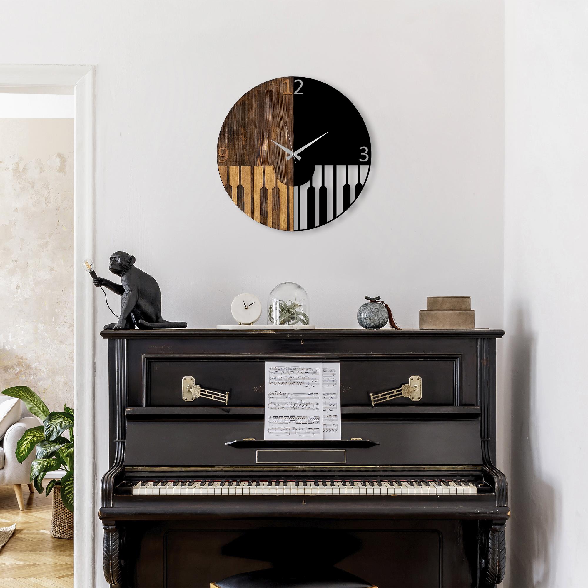 MAS-051 Dekoratif Ahşap Metal Duvar Saati | ByLamp