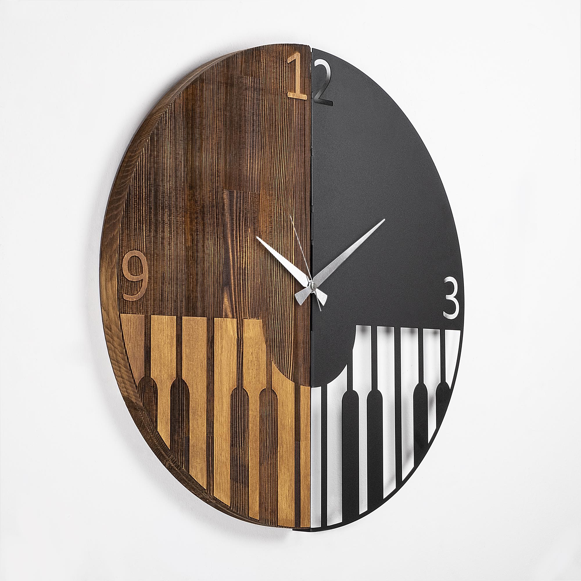 MAS-051 Dekoratif Ahşap Metal Duvar Saati | ByLamp