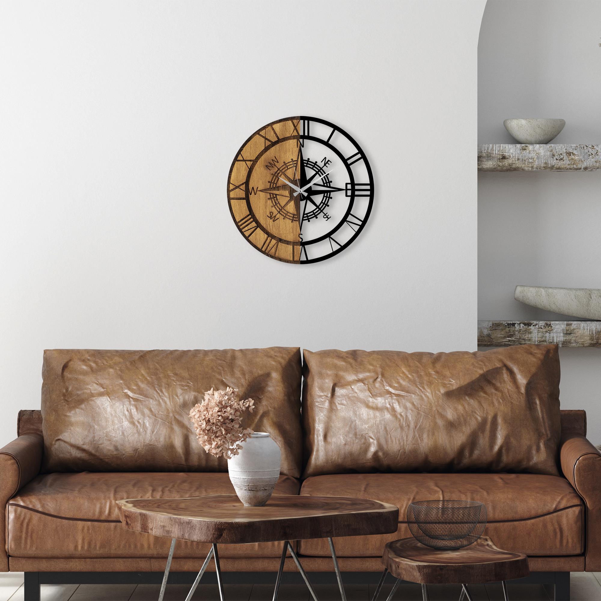 MAS-053 Dekoratif Ahşap Metal Duvar Saati | ByLamp