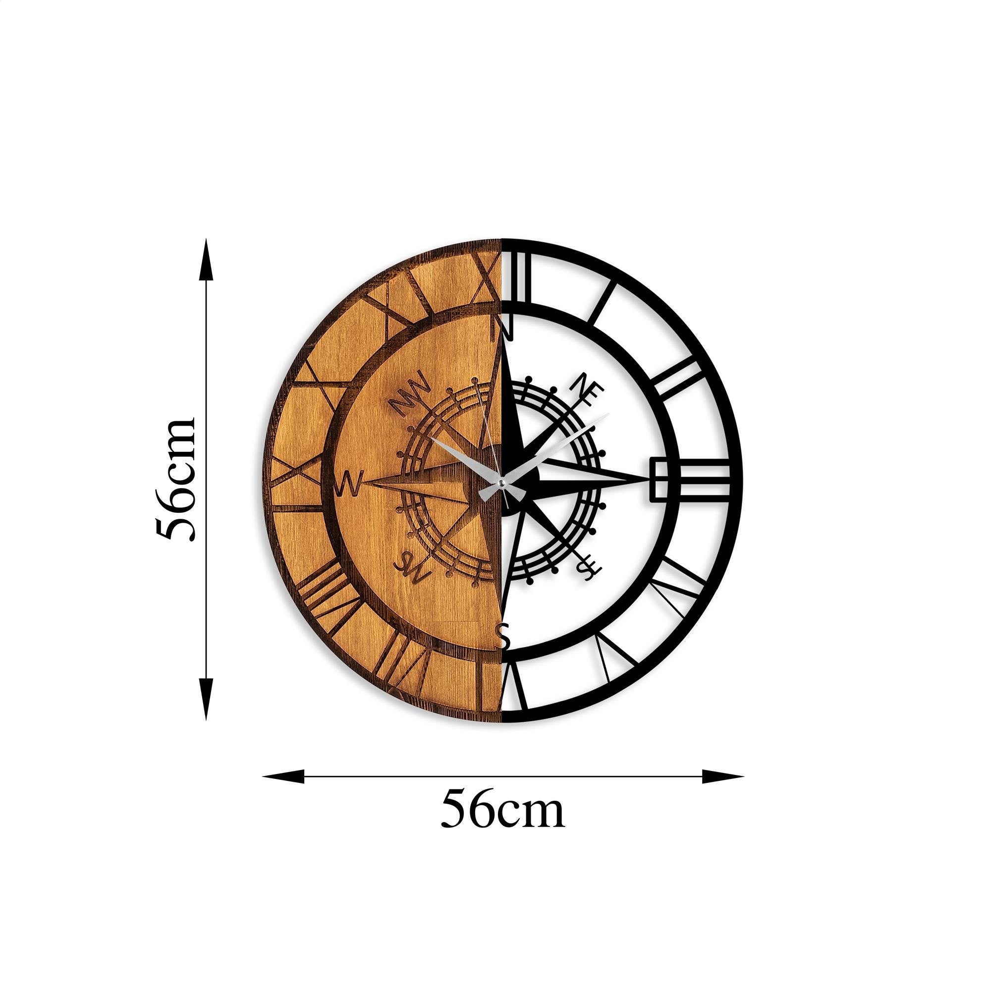 MAS-053 Dekoratif Ahşap Metal Duvar Saati | ByLamp