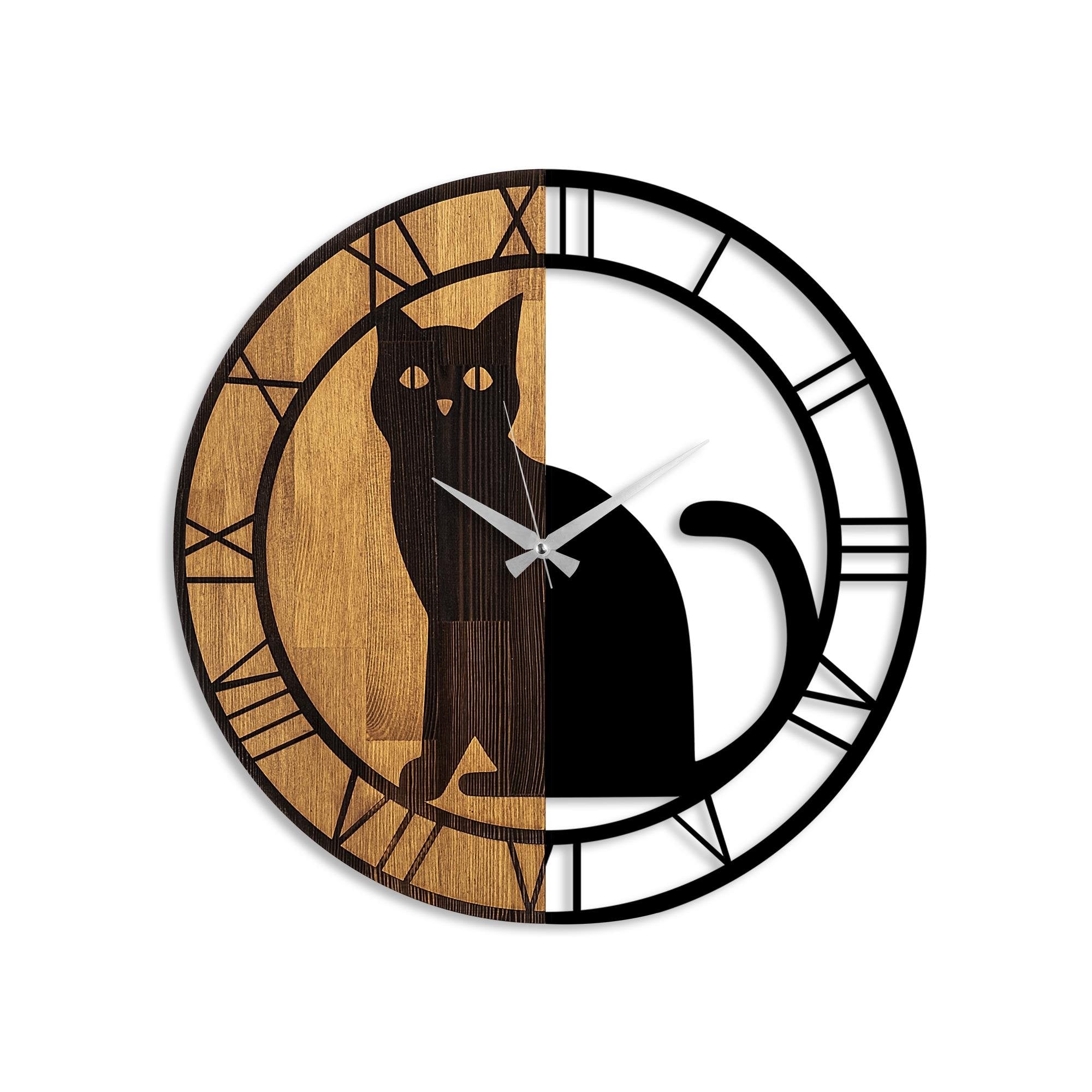 MAS-054 Dekoratif Ahşap Metal Duvar Saati | ByLamp