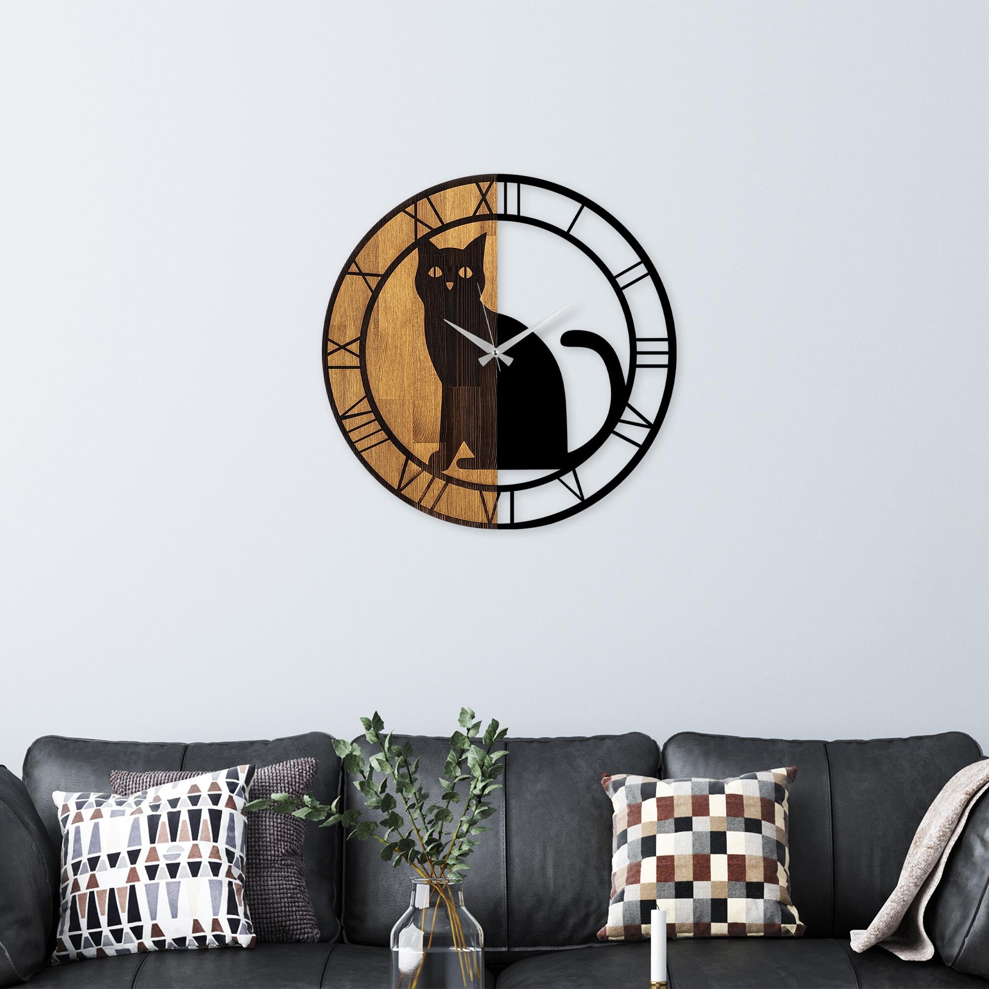 MAS-054 Dekoratif Ahşap Metal Duvar Saati | ByLamp