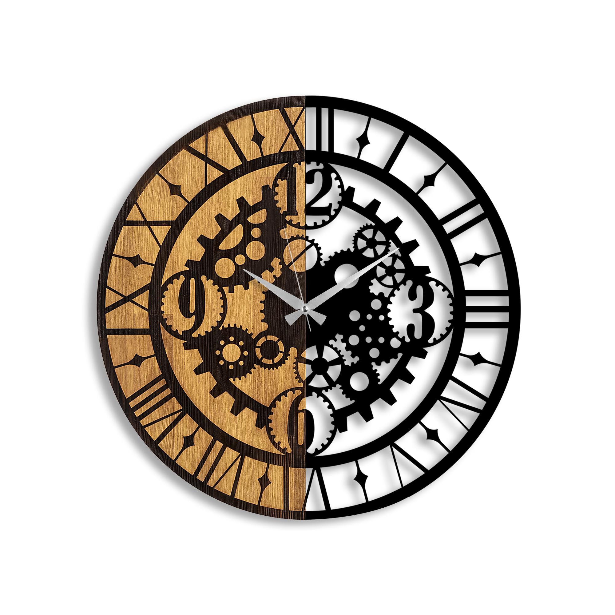 MAS-059 Dekoratif Ahşap Metal Duvar Saati | ByLamp