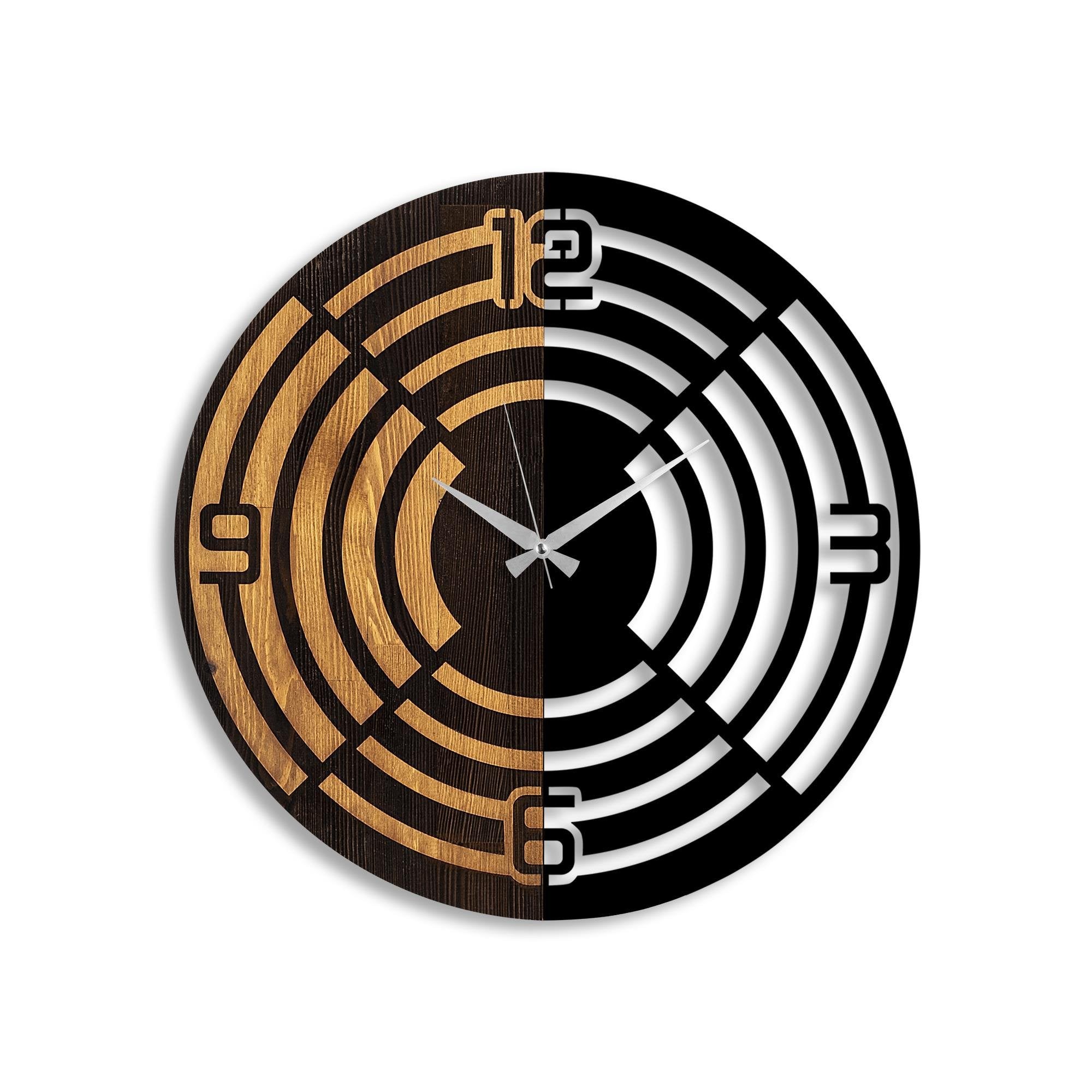 MAS-060 Dekoratif Ahşap Metal Duvar Saati | ByLamp