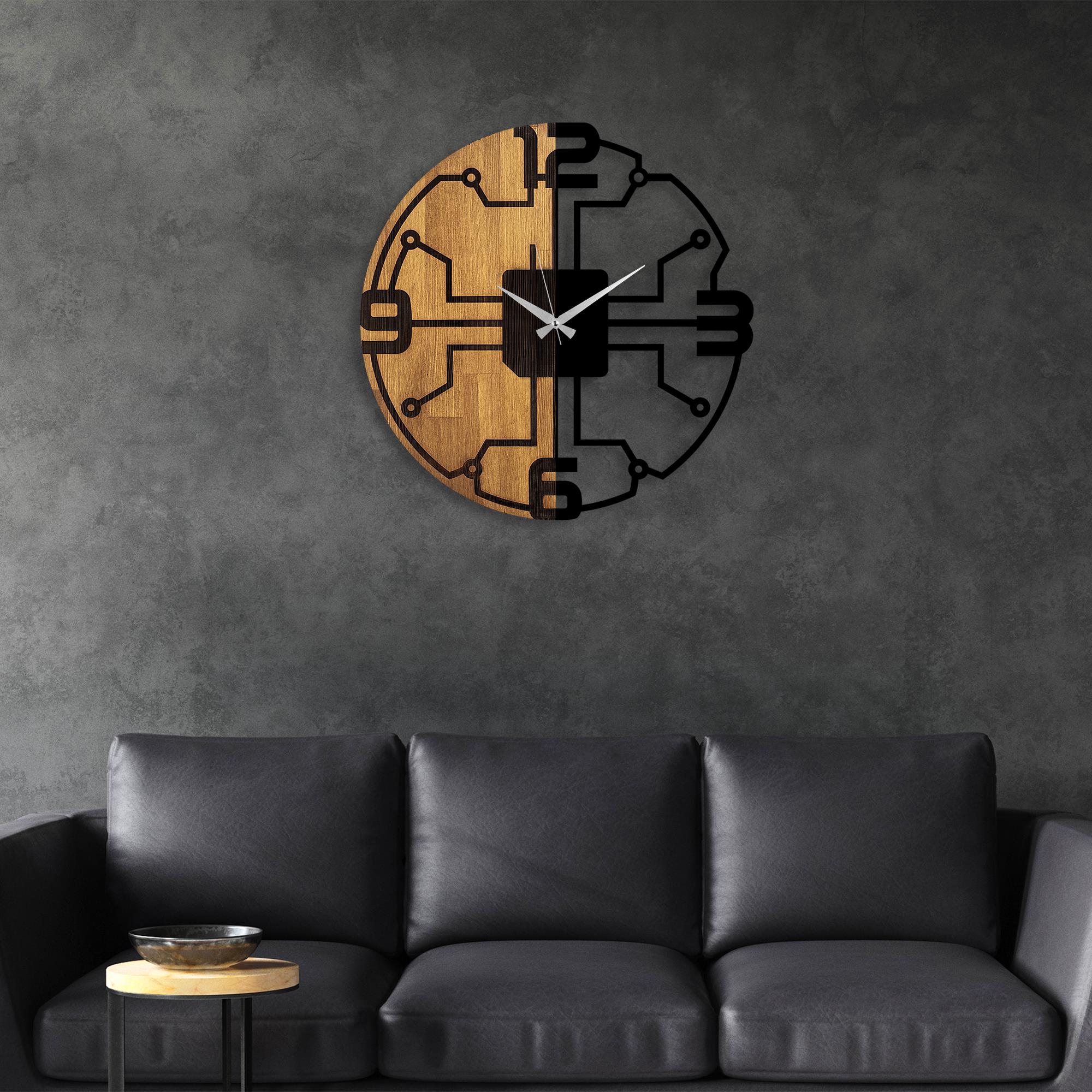 MAS-061 Dekoratif Ahşap Metal Duvar Saati | ByLamp