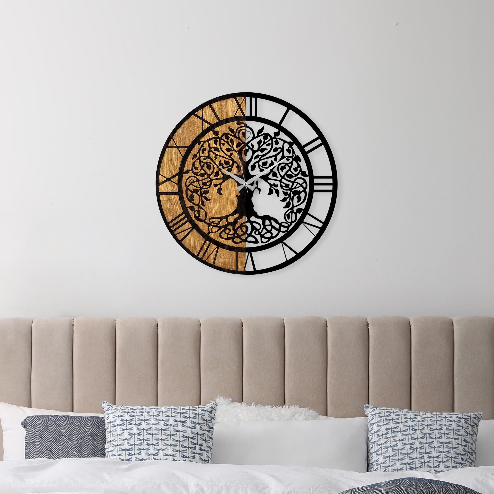 MAS-064 Dekoratif Ahşap Metal Duvar Saati | ByLamp