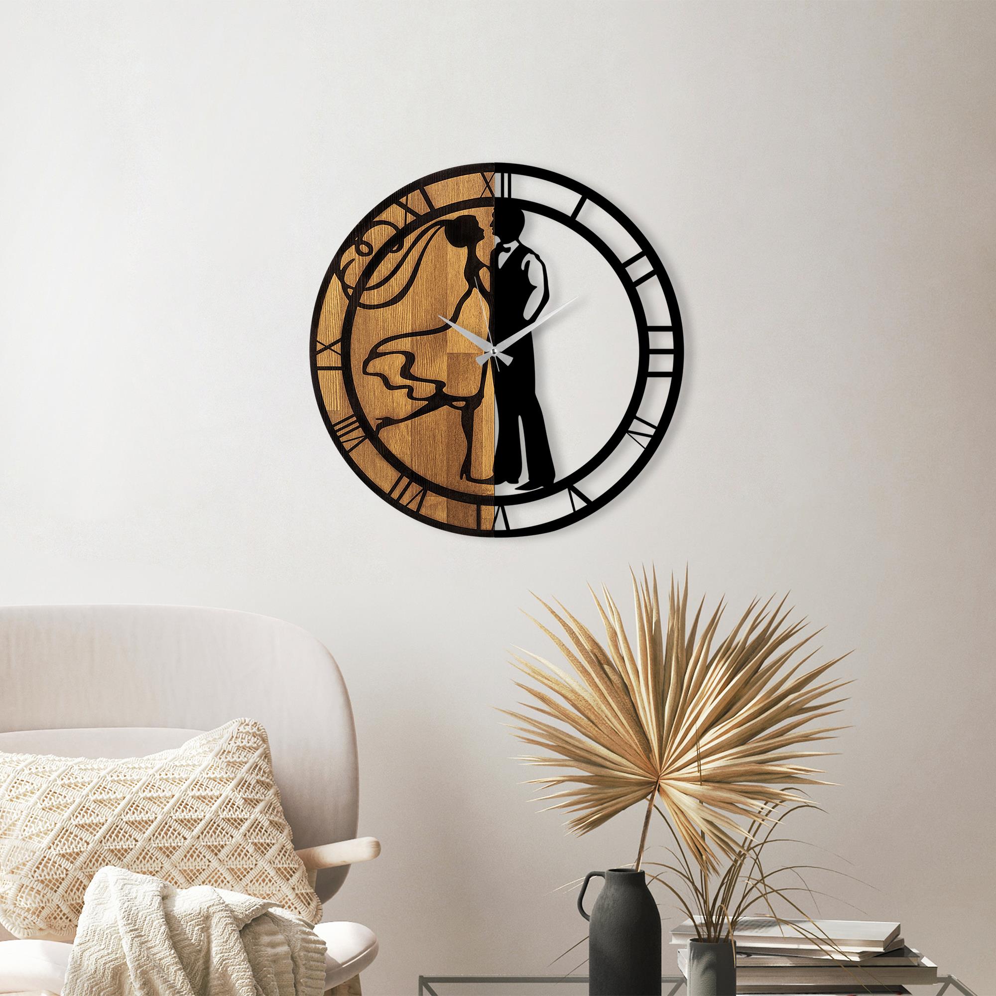 MAS-066 Dekoratif Ahşap Metal Duvar Saati | ByLamp