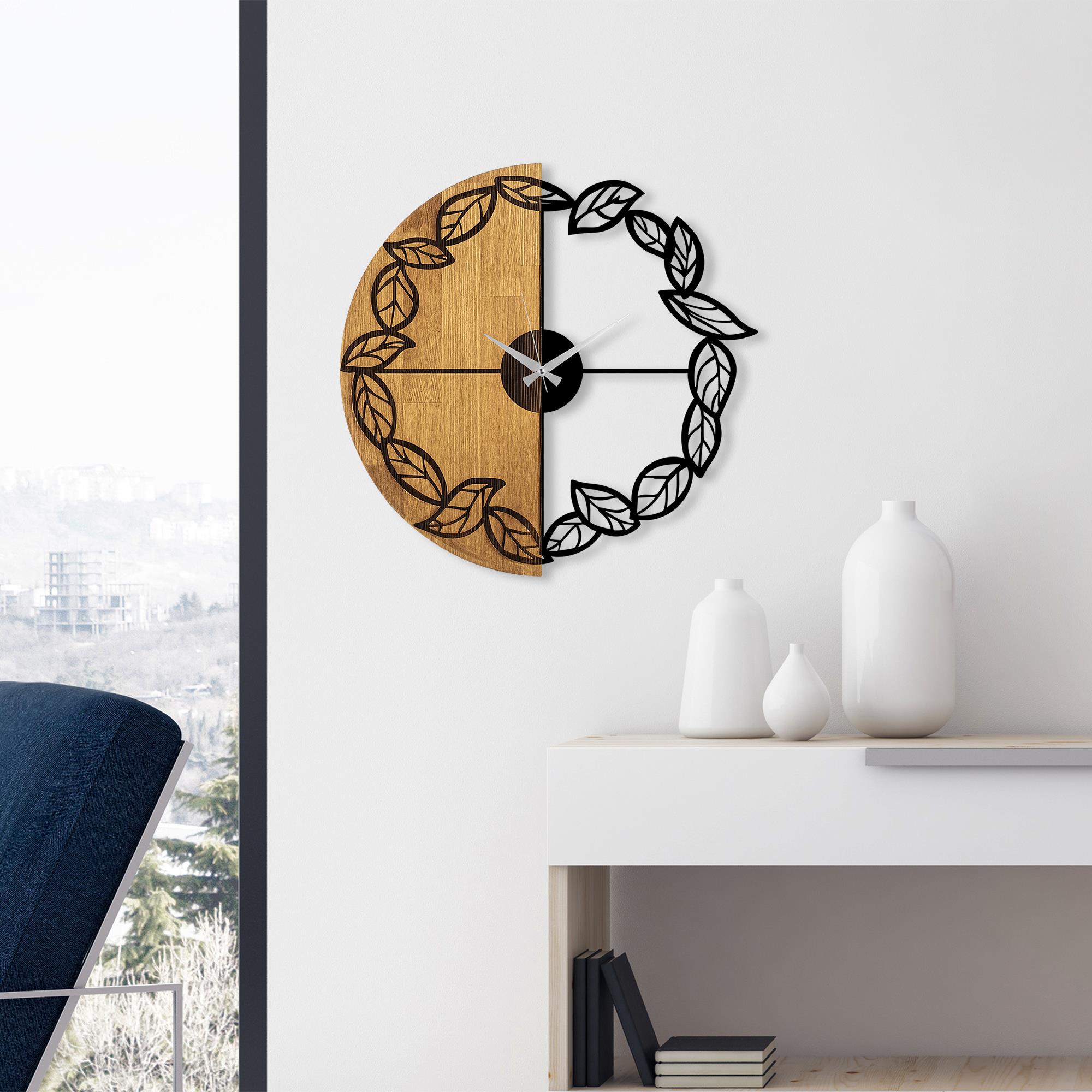 MAS-068 Dekoratif Ahşap Metal Duvar Saati | ByLamp