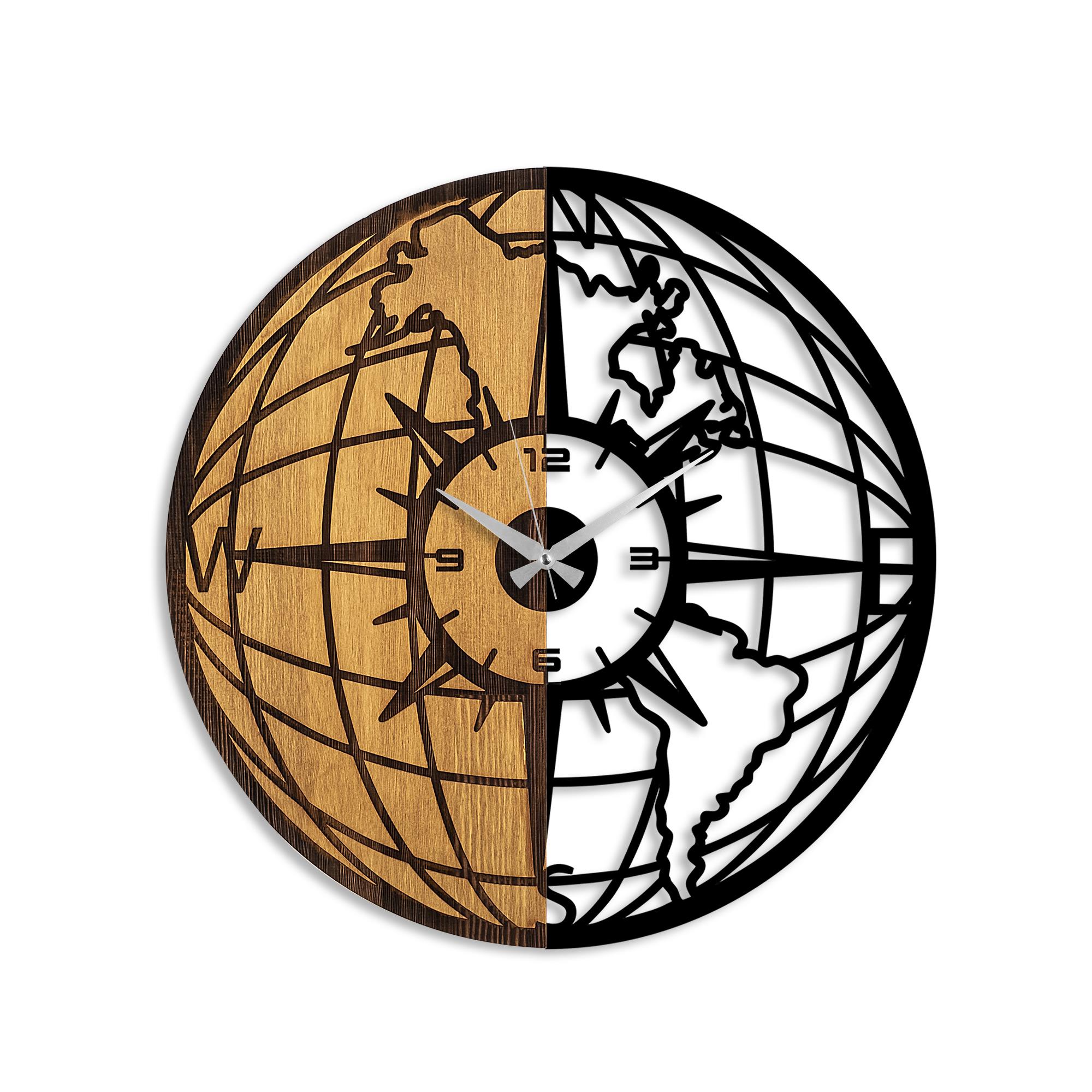 MAS-070 Dekoratif Ahşap Metal Duvar Saati | ByLamp