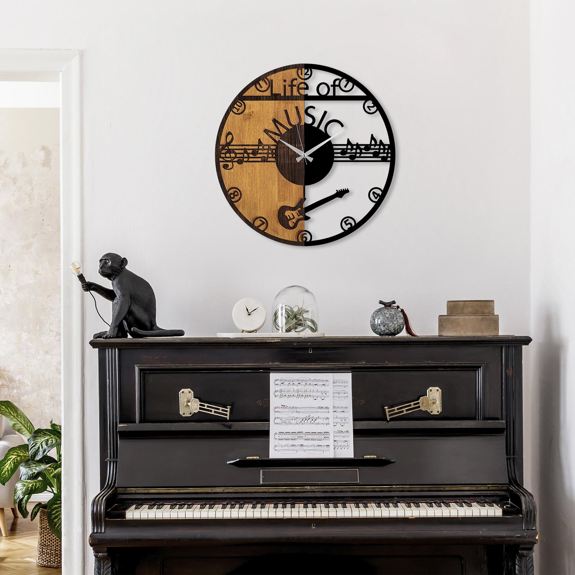 MAS-072 Dekoratif Ahşap Metal Duvar Saati | ByLamp