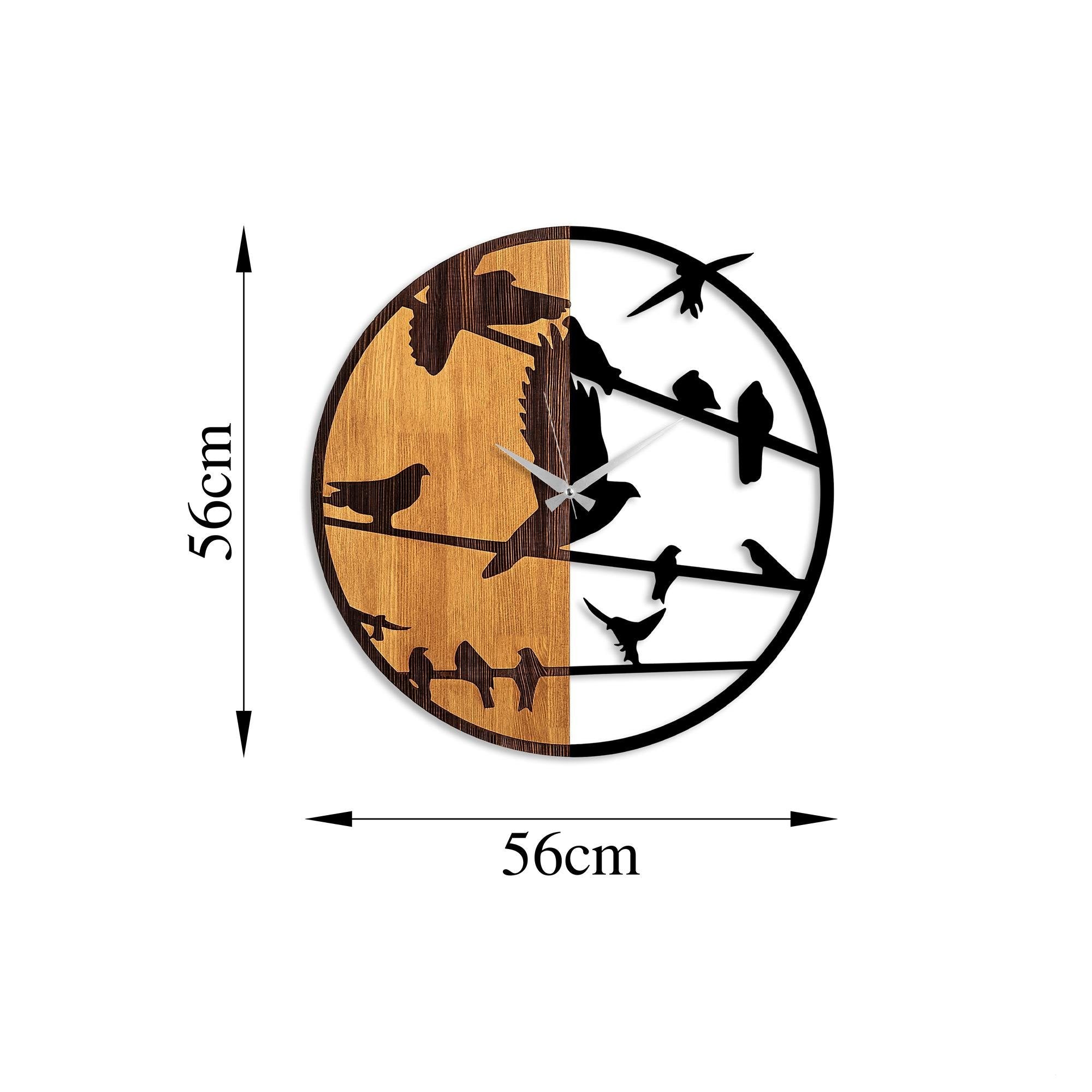 MAS-073 Dekoratif Ahşap Metal Duvar Saati | ByLamp