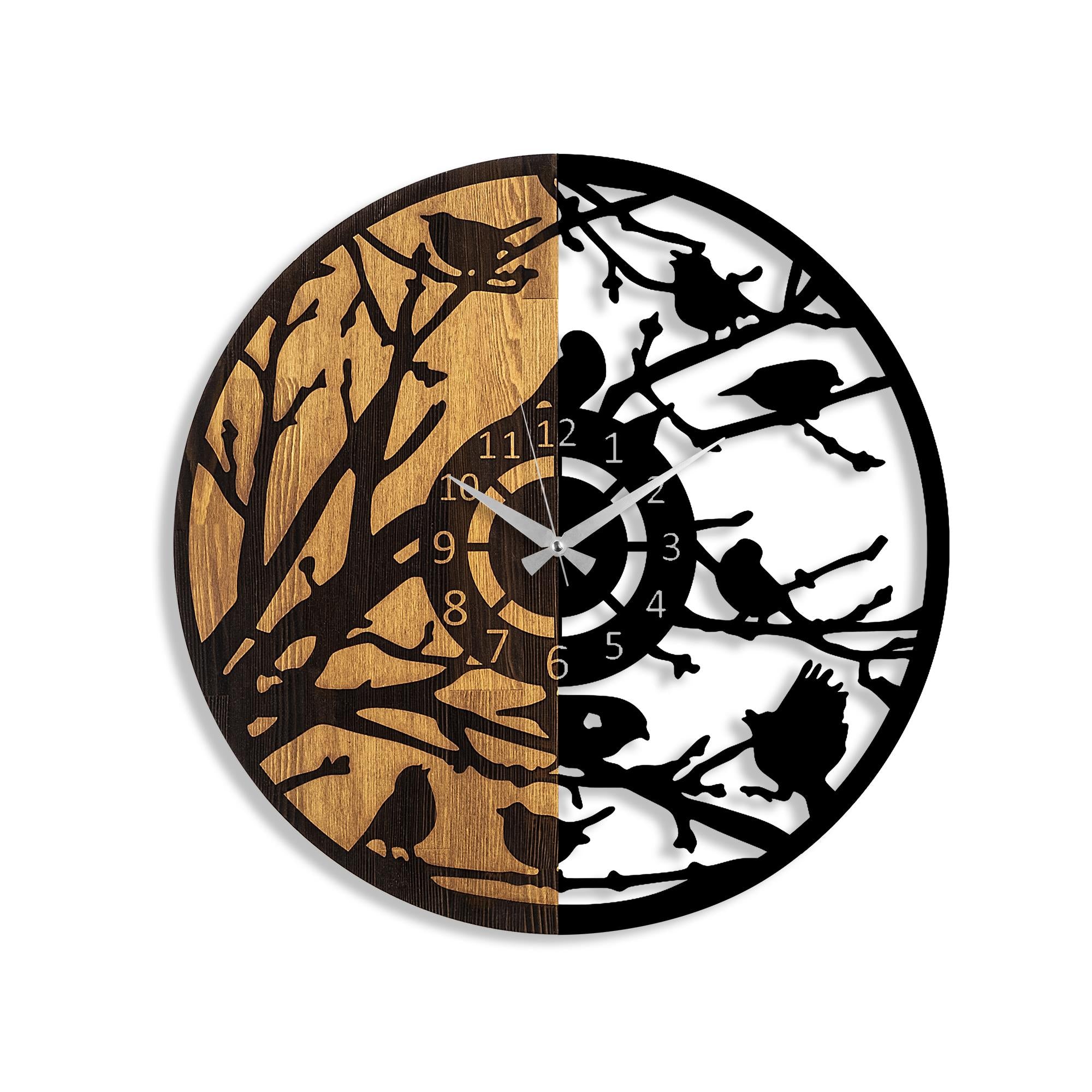 MAS-079 Dekoratif Ahşap Metal Duvar Saati | ByLamp