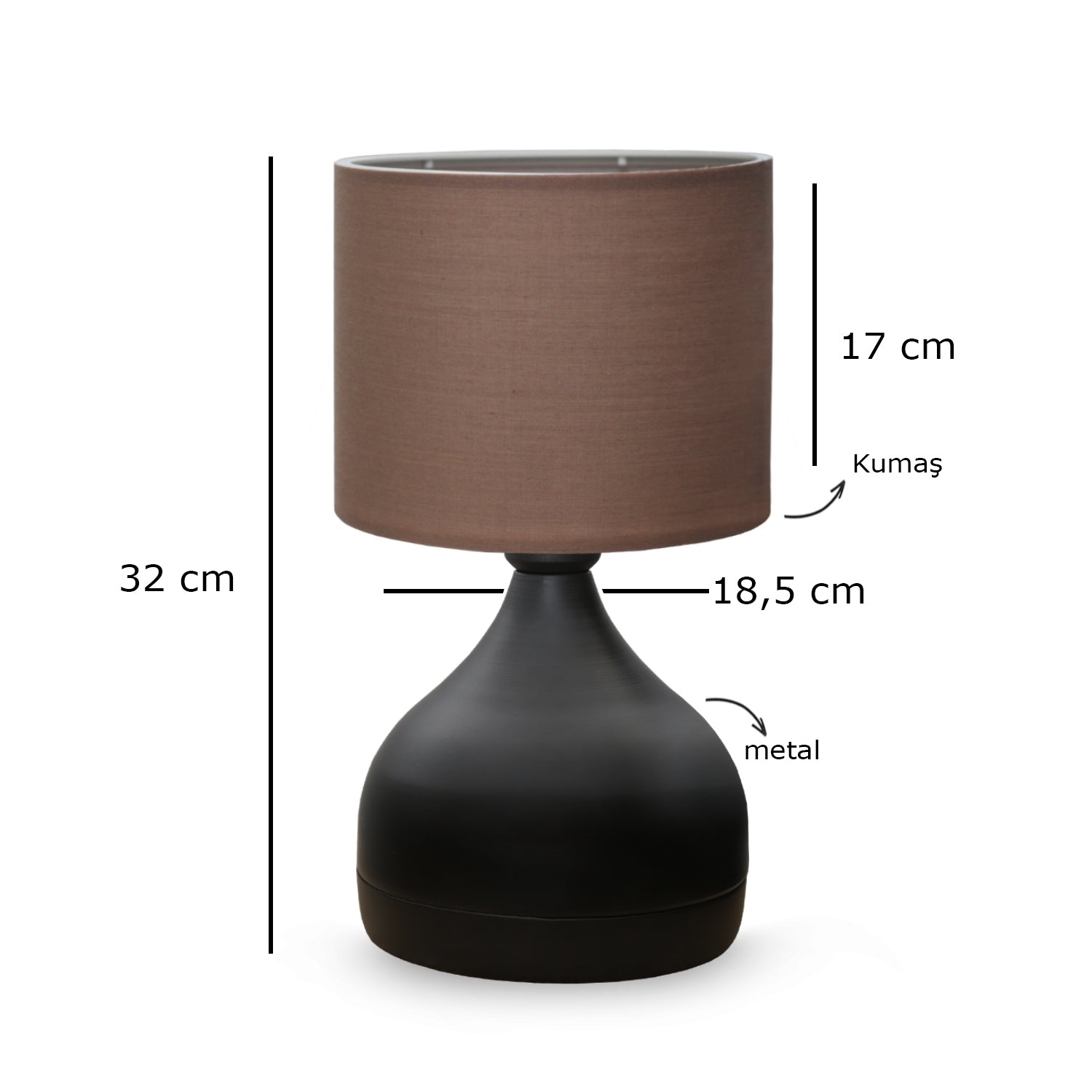 Milano Metal Body Brown Lampshade Table Lamp | ByLamp
