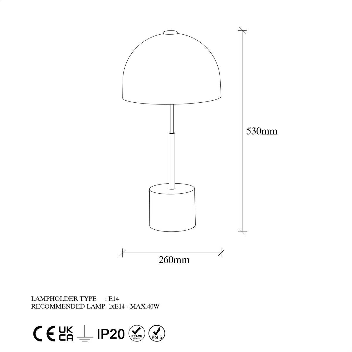 Oberon 11496 Sıvama Masa Lambası Aydınlatma | ByLamp