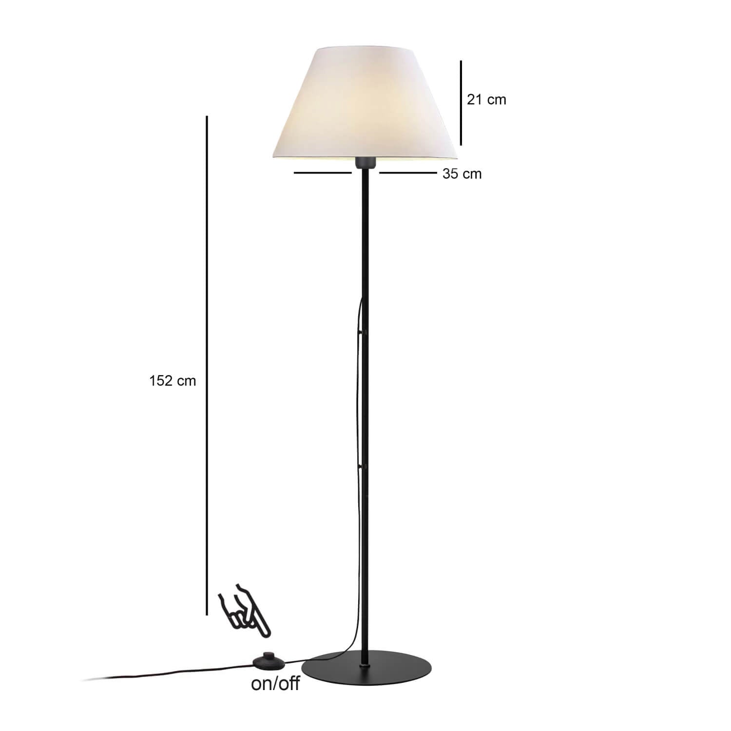 Mono Metal Lambader Ekru Krem Başlık | ByLamp