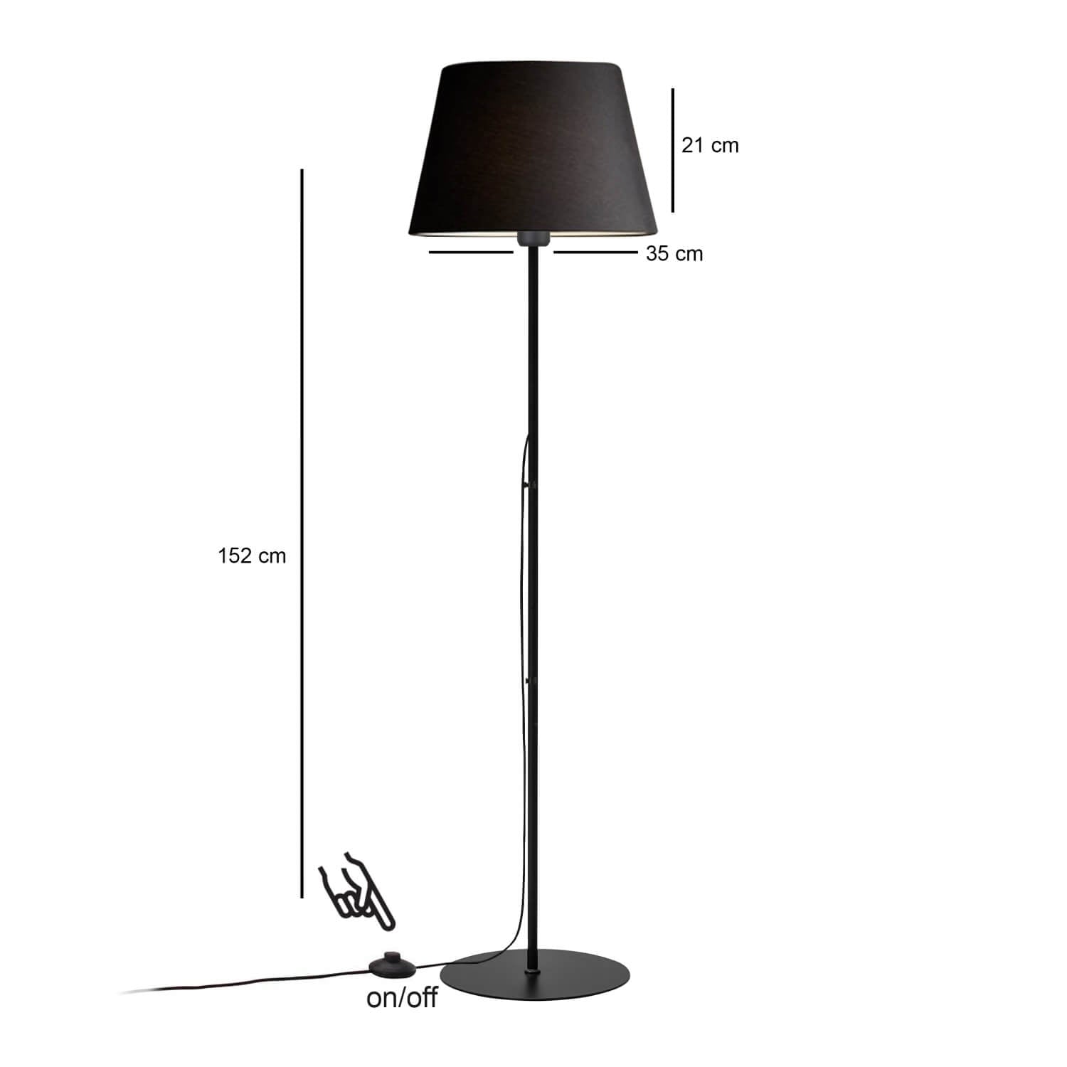 Mono Metal Lambader Siyah | ByLamp