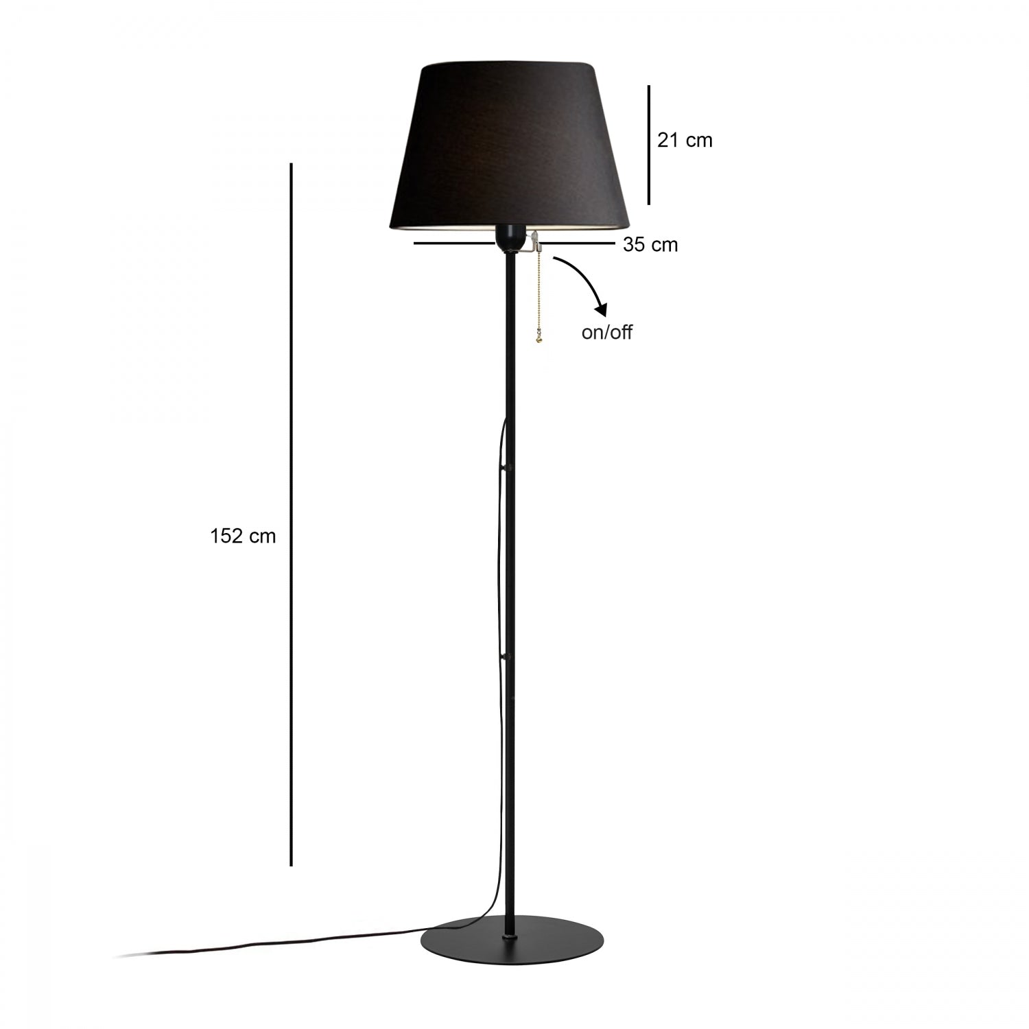 Norde Siyah Metal Lambader | ByLamp