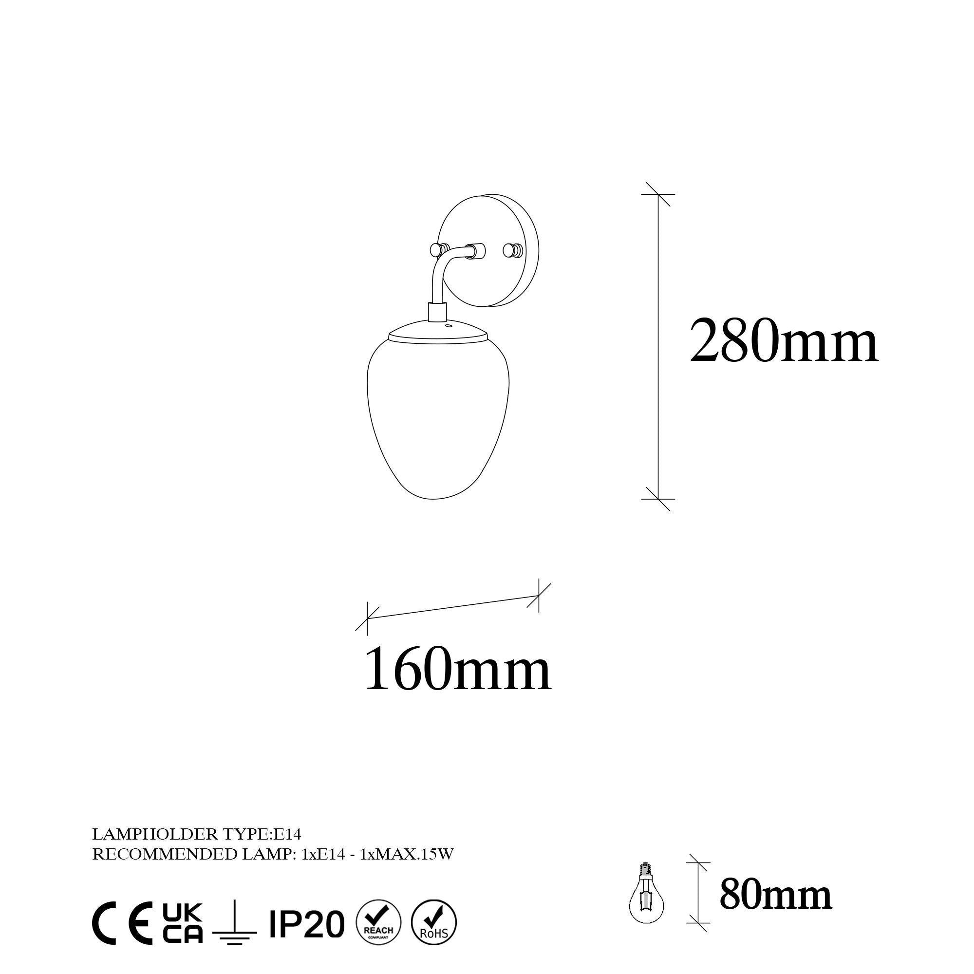 NS 10680 Cam Aplik Duvar Aydınlatma | ByLamp