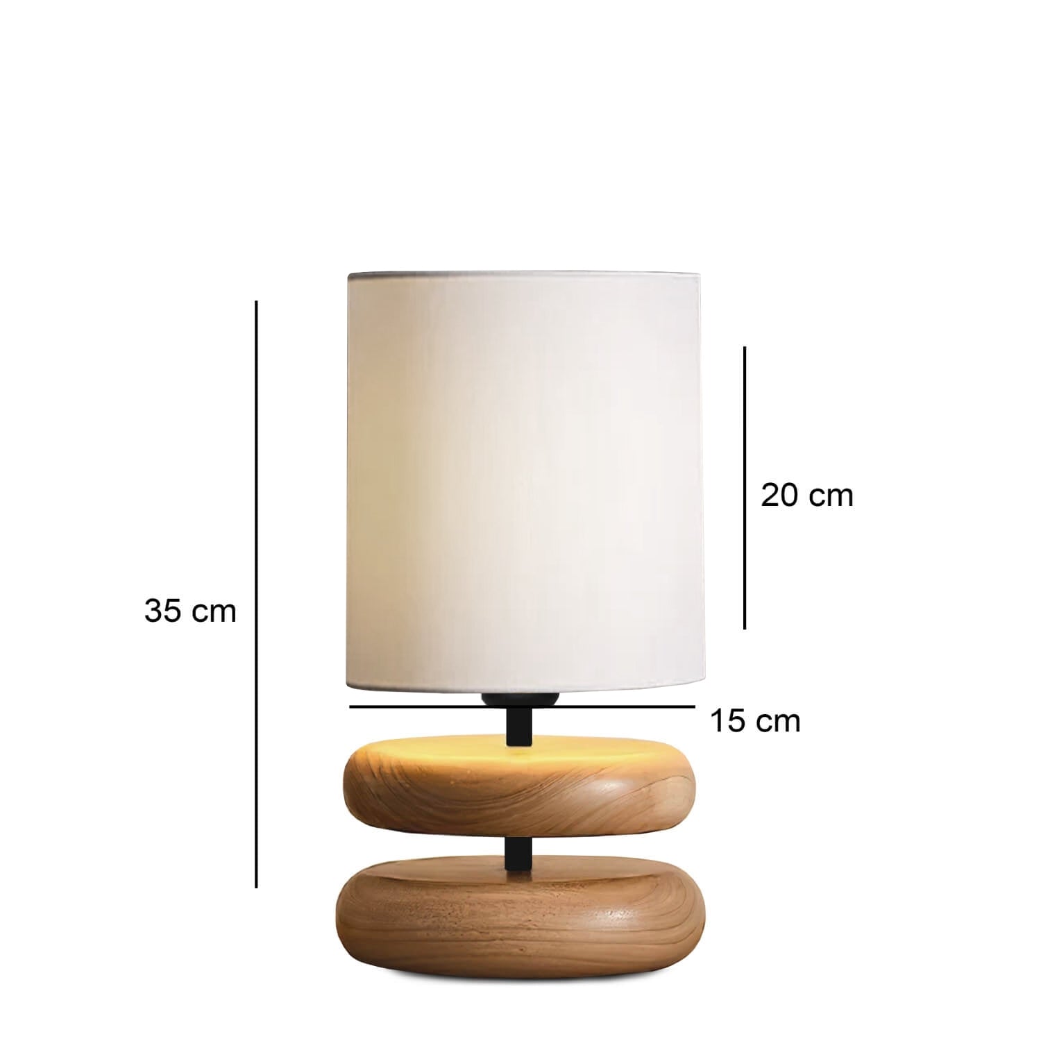 Nuna Krem Kumaş El Yapımı Ahşap Abajur Masa Lambası | ByLamp