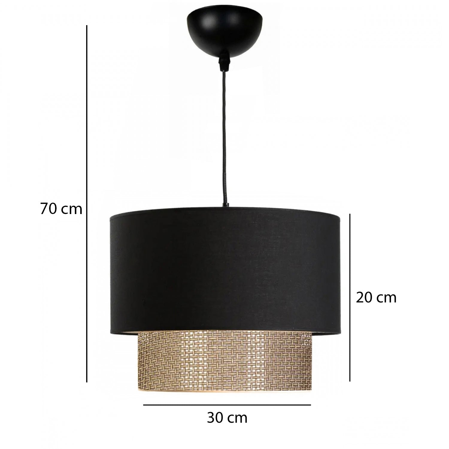 Knitted Patterned Black Headed Lampshade Pendant Lamp | ByLamp