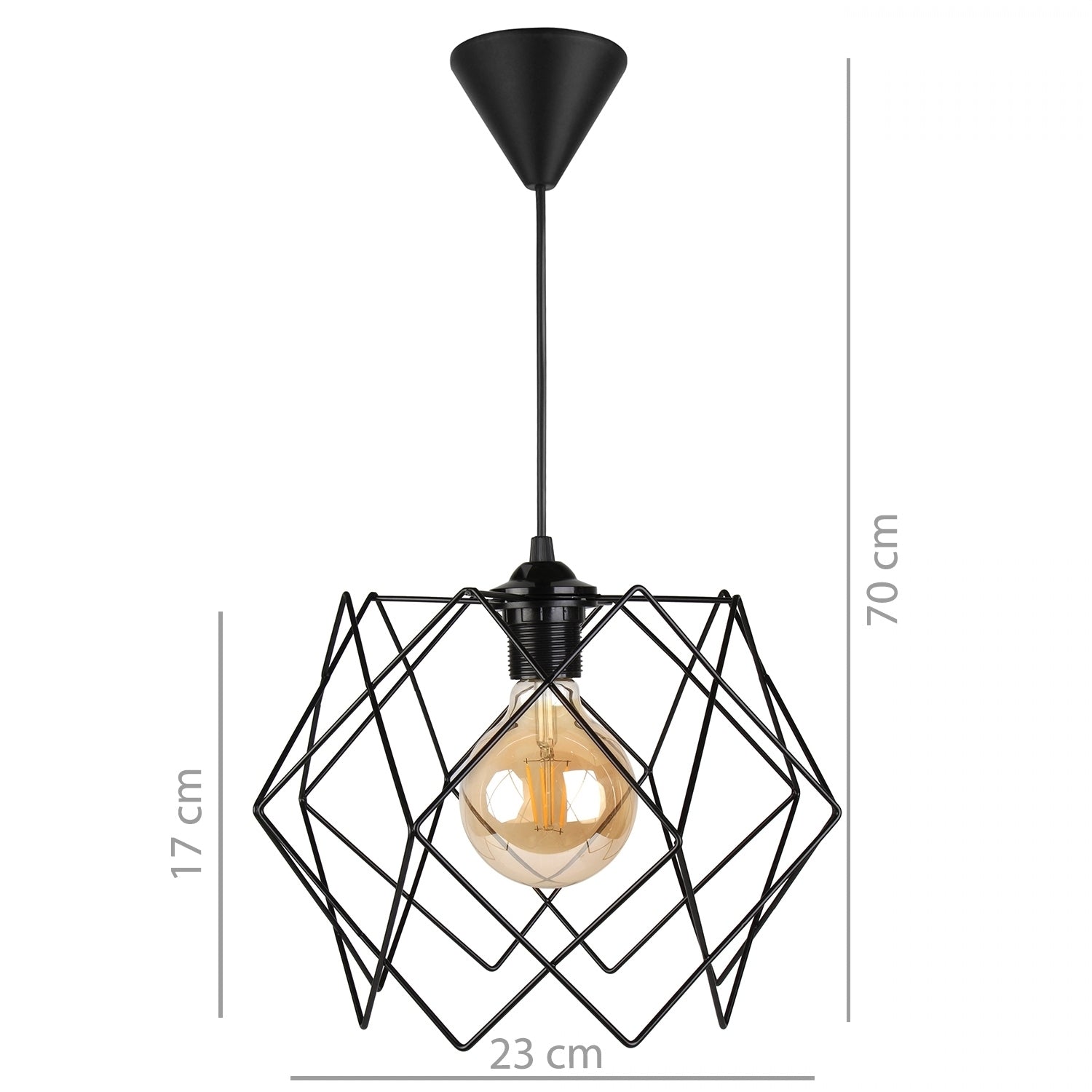 Silvano Authentic Black Wire Pendant Lighting | ByLamp